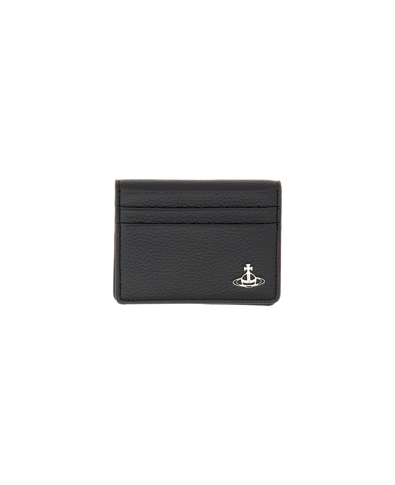 Vivienne Westwood Card Holder With Logo - BLACK 財布