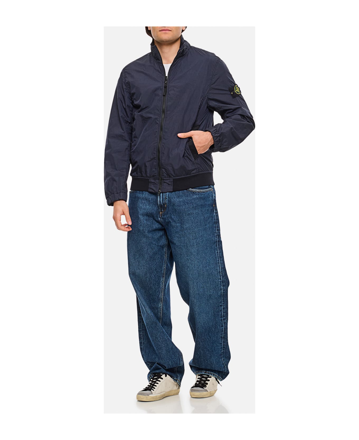 Stone Island Compass-badge High-neck Jacket - Blue