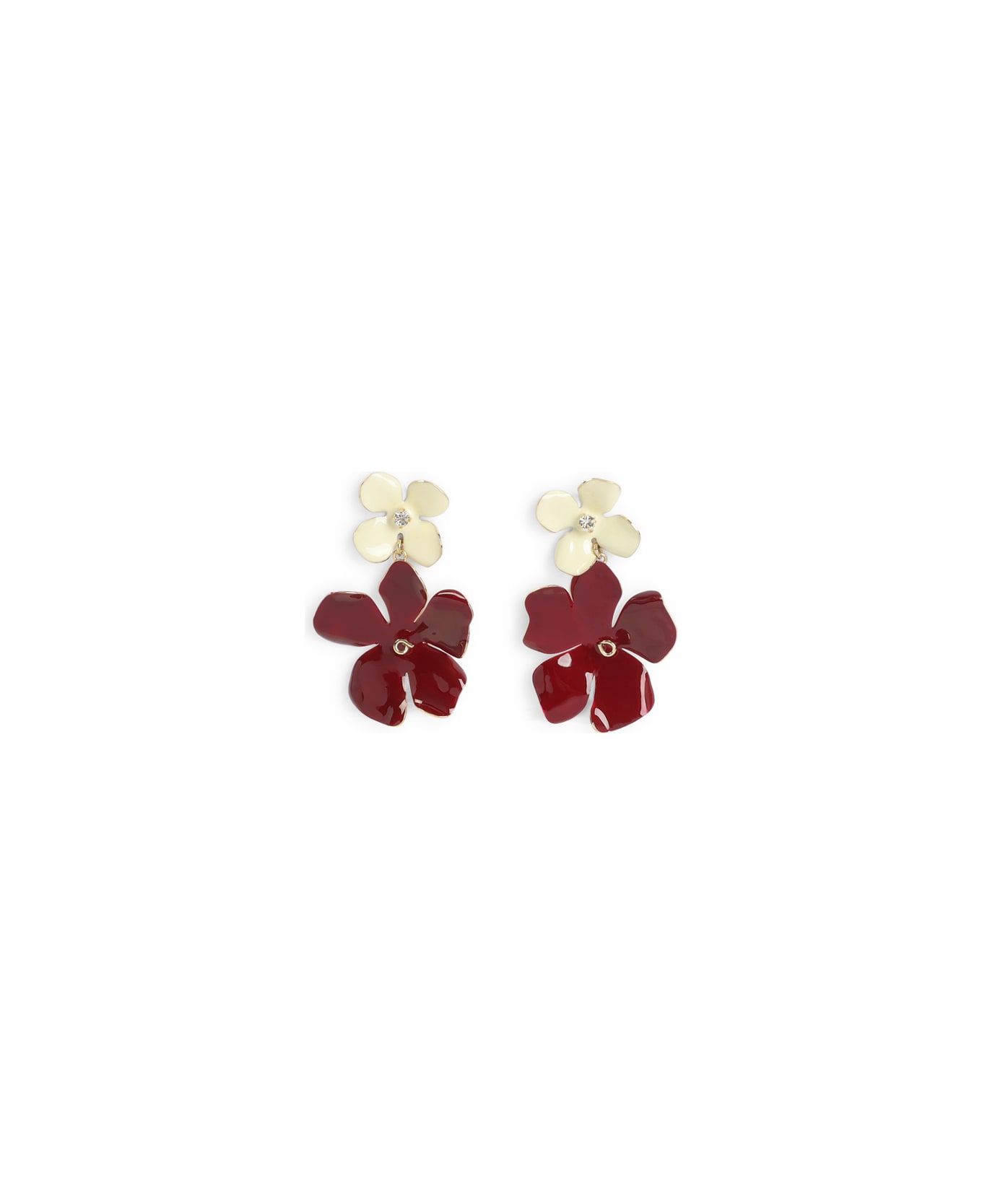 Marni Flower Earrings - Burgundy