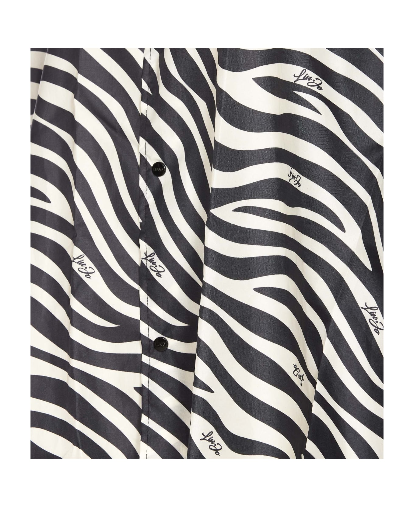Liu-Jo Zebra Print Raincoat Poncho - Black
