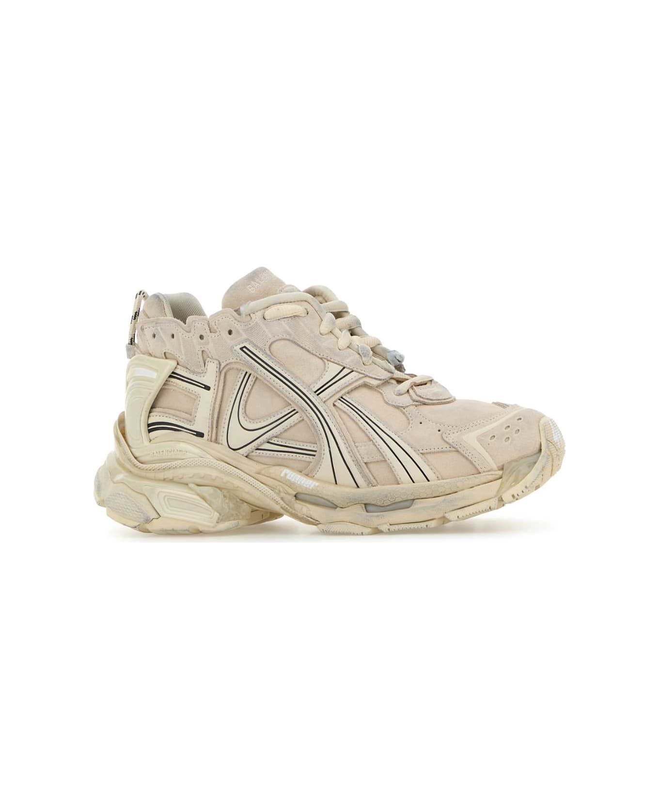Balenciaga Sand Suede Runner Sneakers - BEIGE