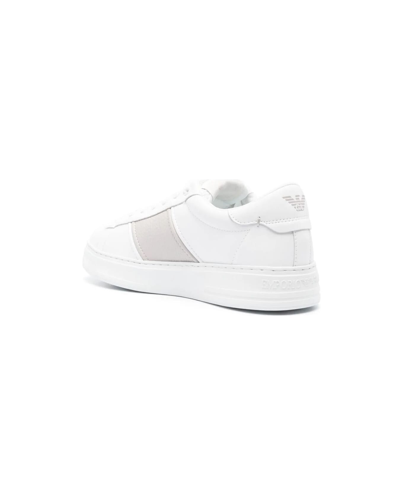 Emporio Armani Sneaker Mesh - Opt White Silver スニーカー