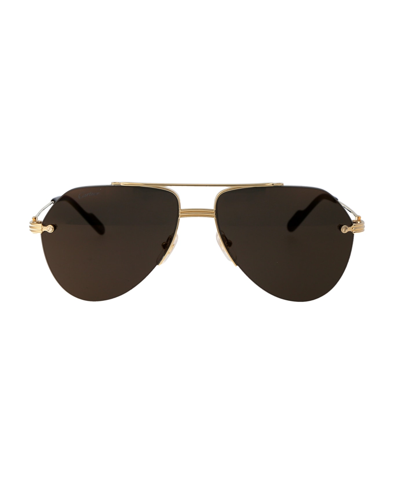 Cartier Eyewear Ct0427s Sunglasses - 005 GOLD GOLD GREY サングラス