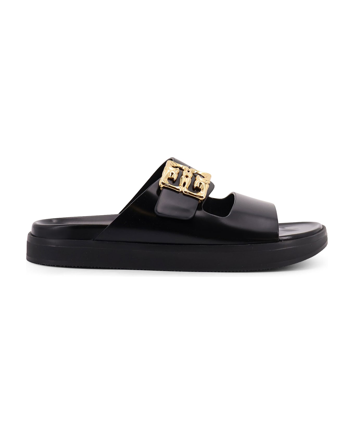 Givenchy 4g Liquid Dad Leather Slides - Black