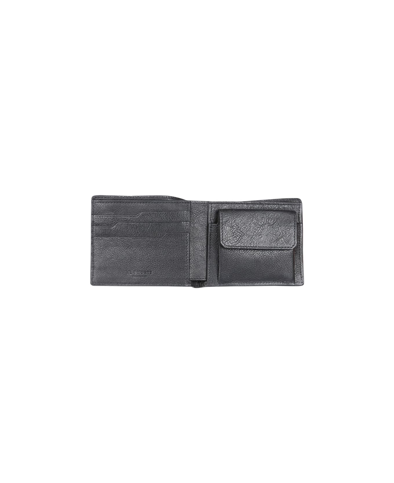 Il Bisonte Bifold Wallet With Logo - BLACK