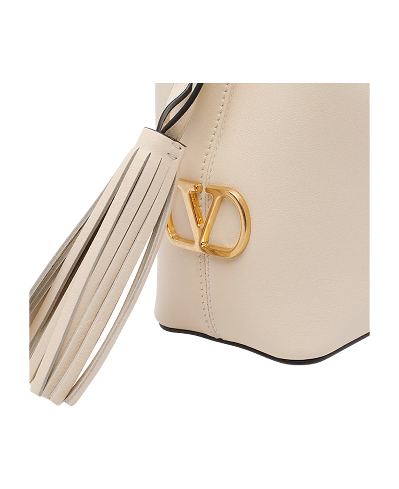 Valentino Garavani Small Drawstring Bucket Bag - White