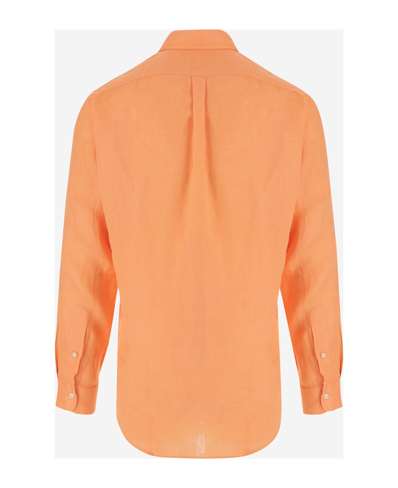 Polo Ralph Lauren Fluo Orange Linen Shirt - POPPY