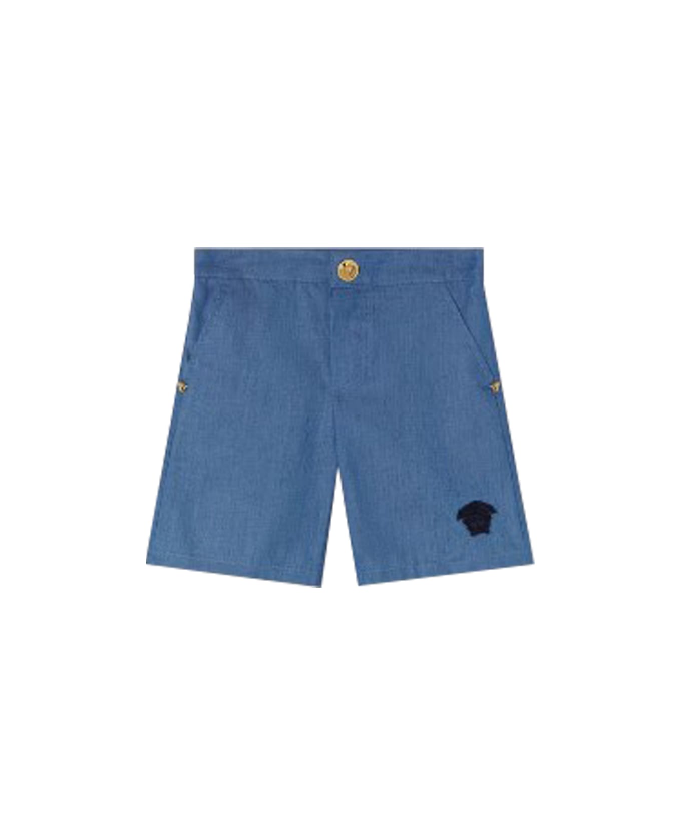 Versace Medusa Baby Shorts In Chambray - Blue