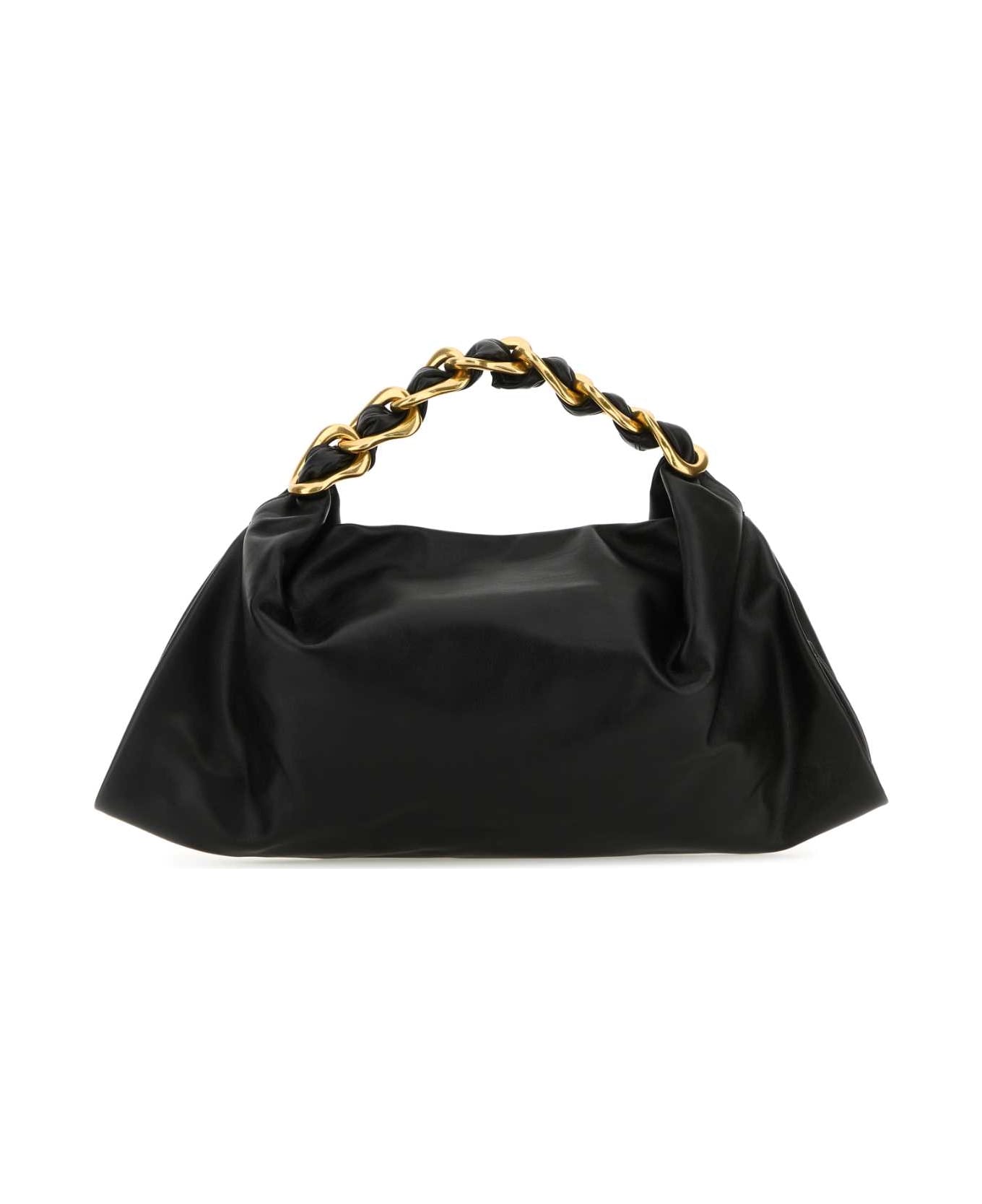 Burberry Black Leather Medium Swan Handbag - BLACK