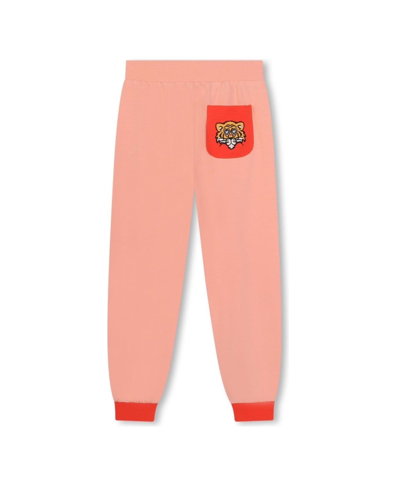 Kenzo Kids Pink Joggers Pants With Logo In Cotton Girl - Pink