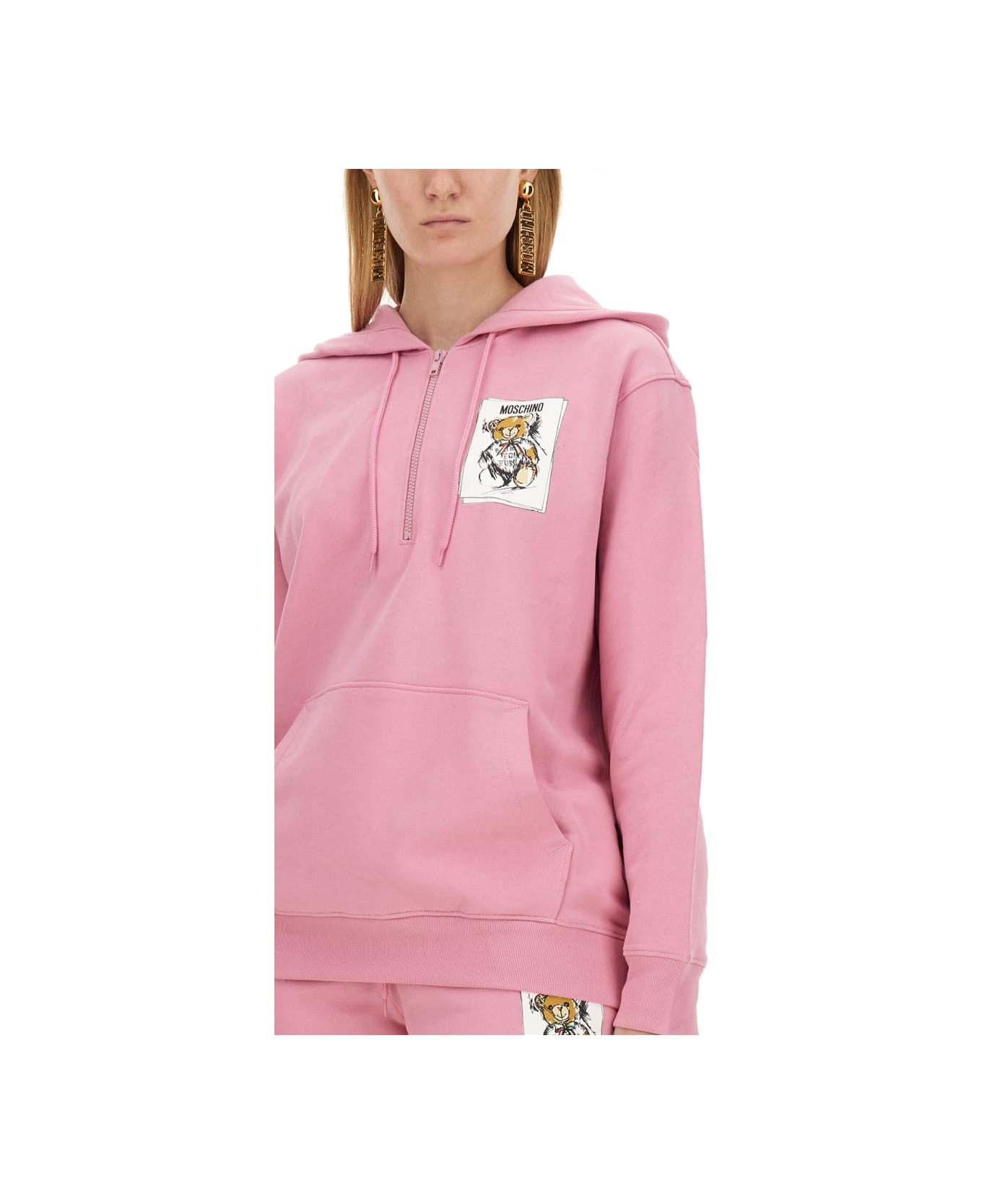 Moschino Sweatshirt With Logo Print - PINK フリース