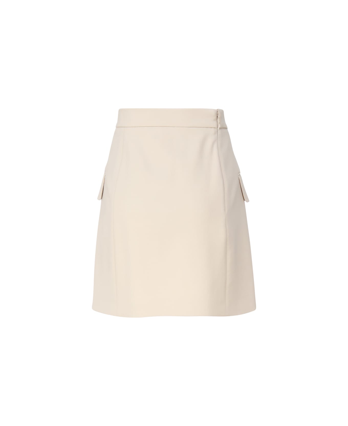 Max Mara Mini Skirt Nuoro In Wool - Beige