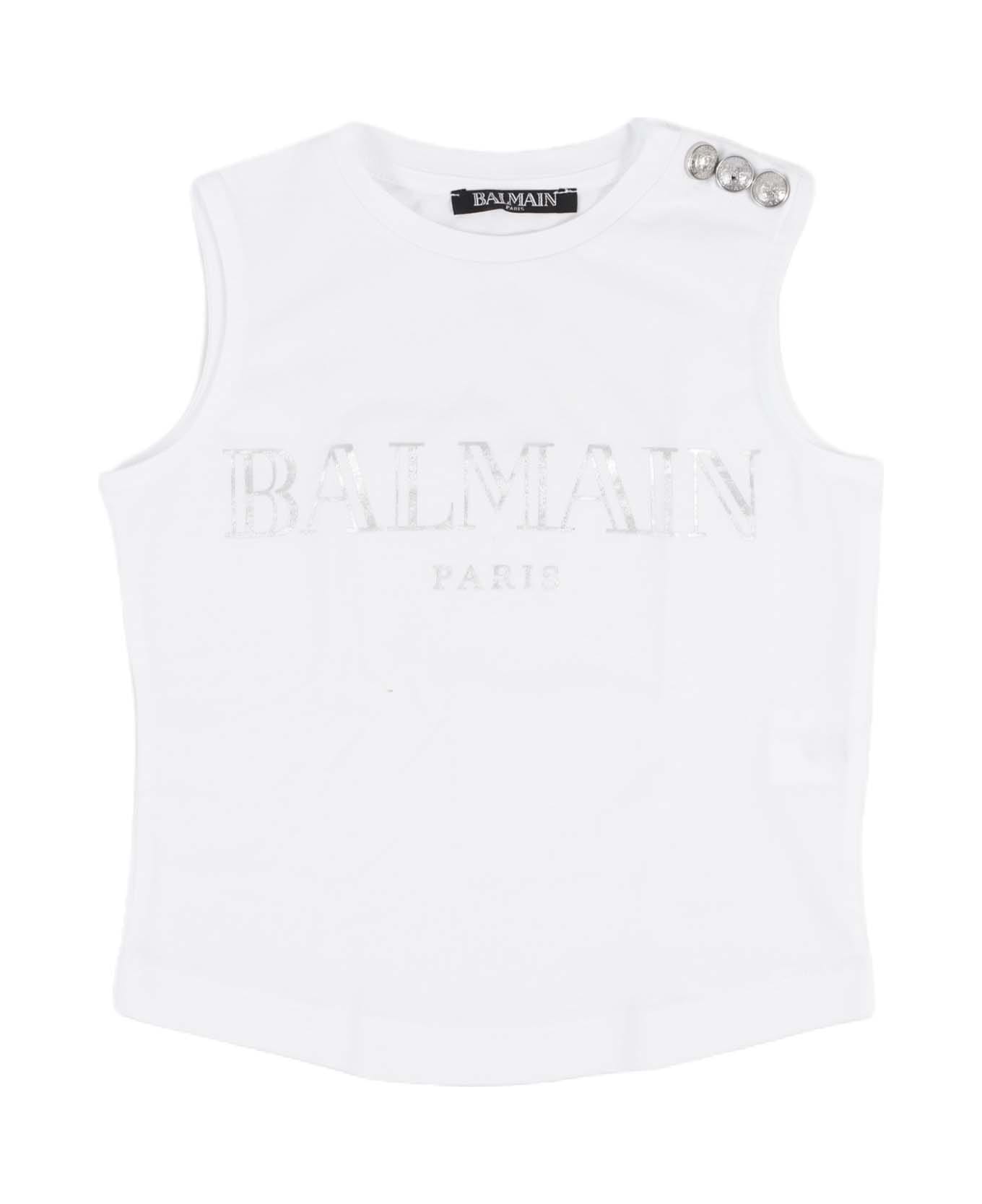 Balmain Cotton T-shirt With Logo - White