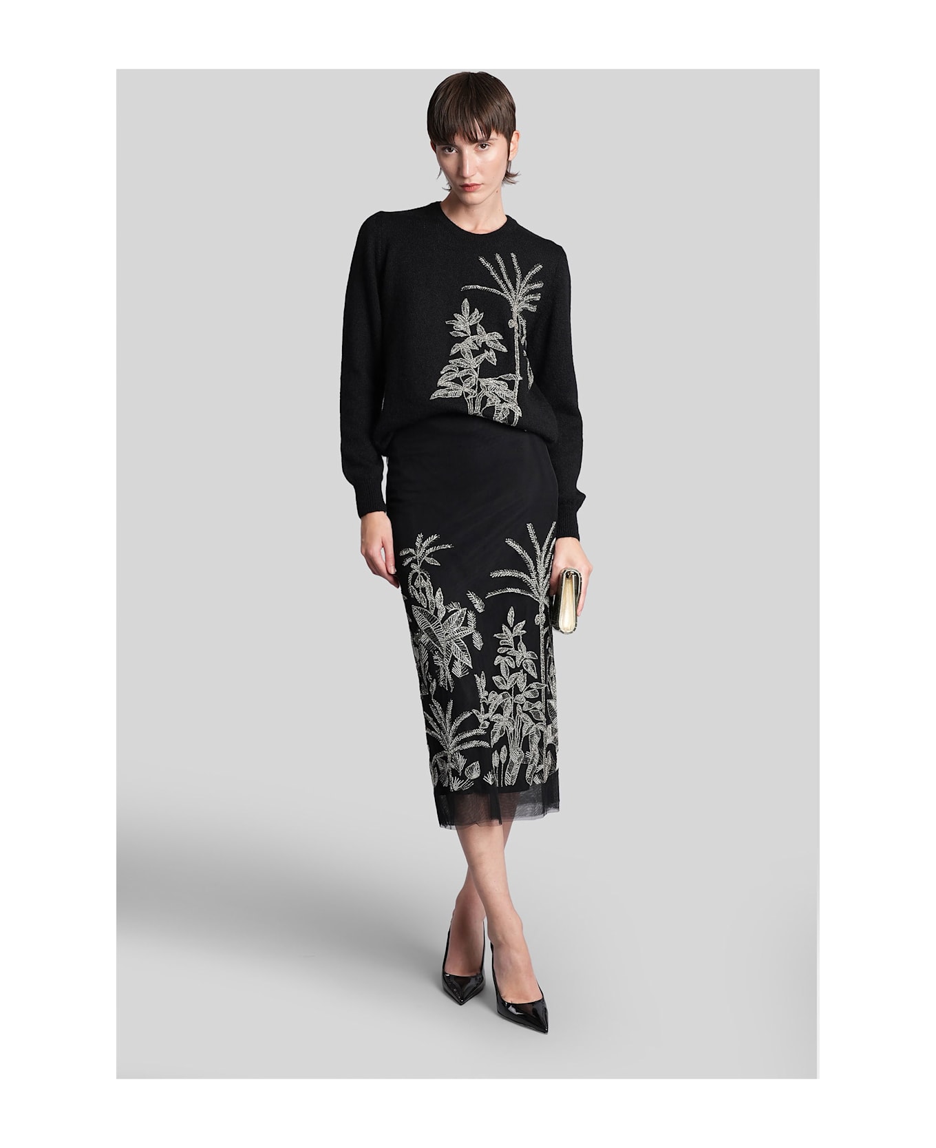 Costarellos Leyla Skirt In Black Polyamide - black