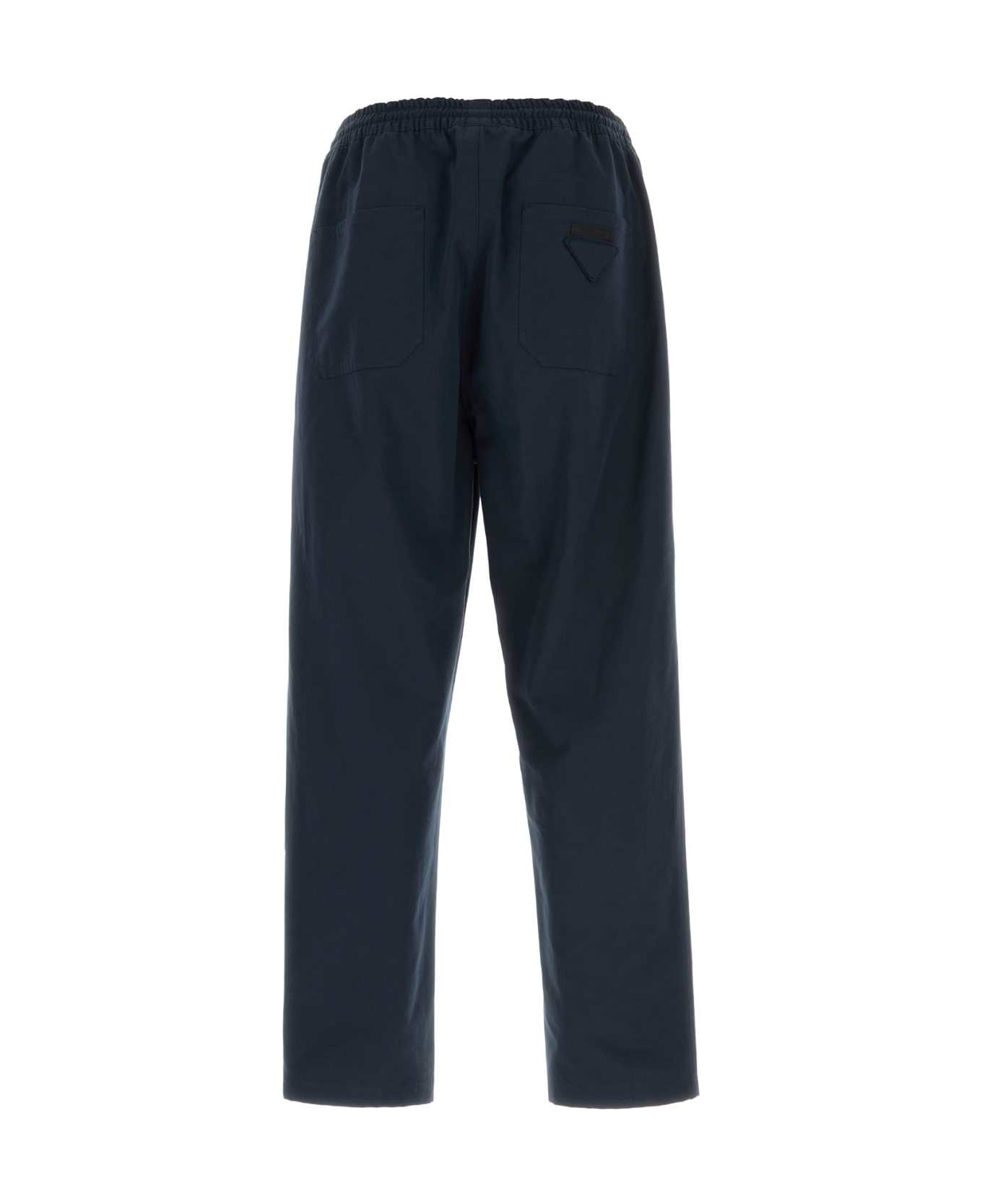 Prada Navy Blue Cotton Pant - BLEU