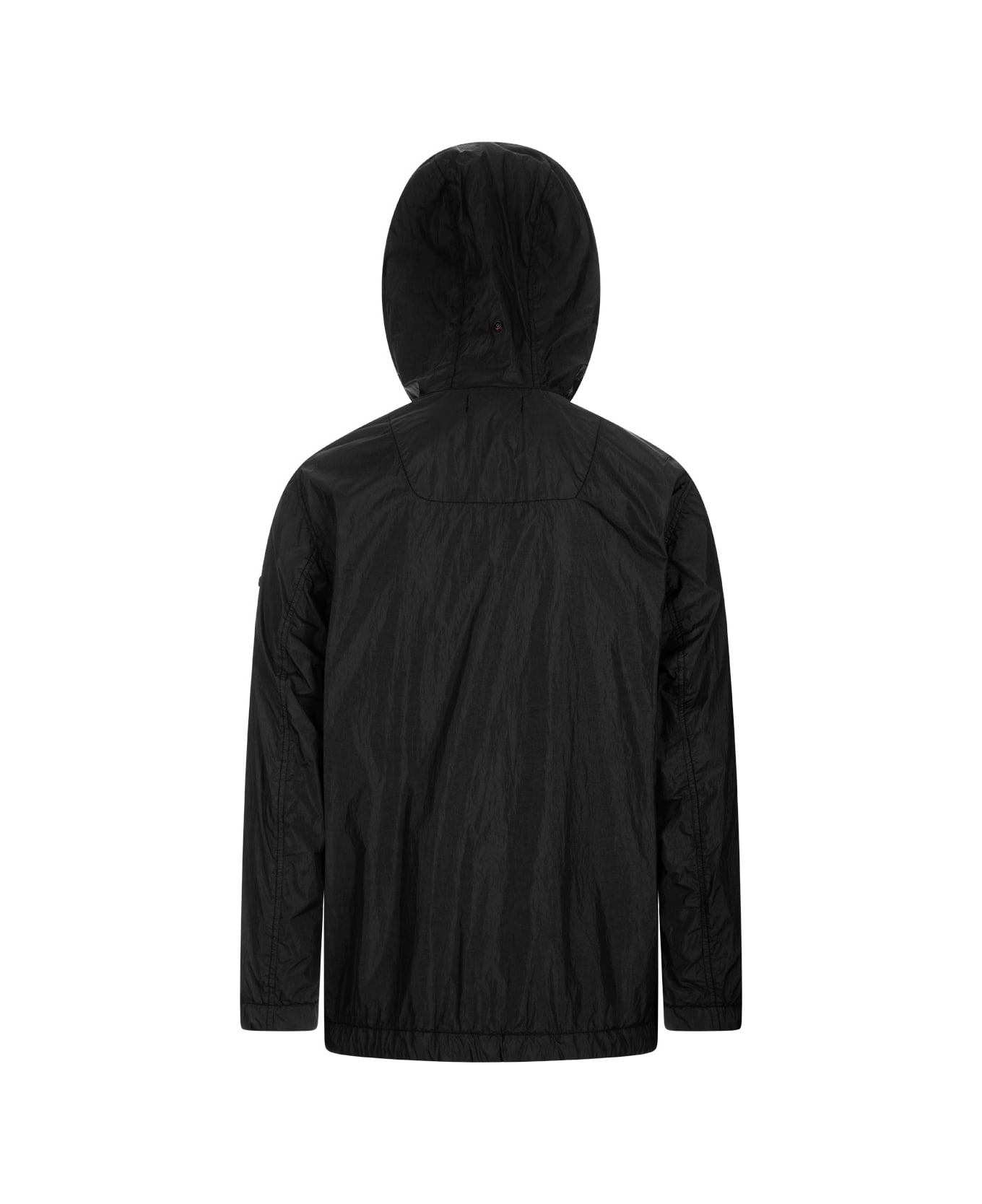 Stone Island Garment Dyed Crinkle Reps R-ny Lightweight Jacket In Black - Black