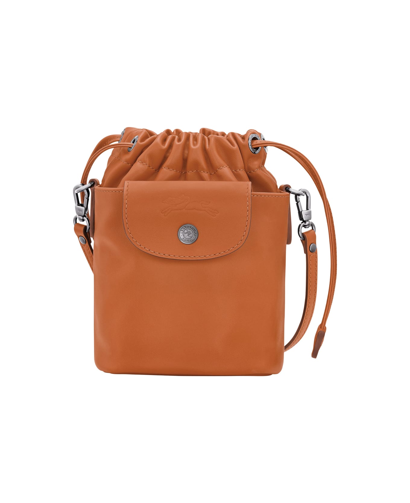 Longchamp 'le Pliage Xtra' Brown Crossbody Bag With Drawstring Closure And Adjustable And Removable Shoulder Strap In Leather Woman - Brown