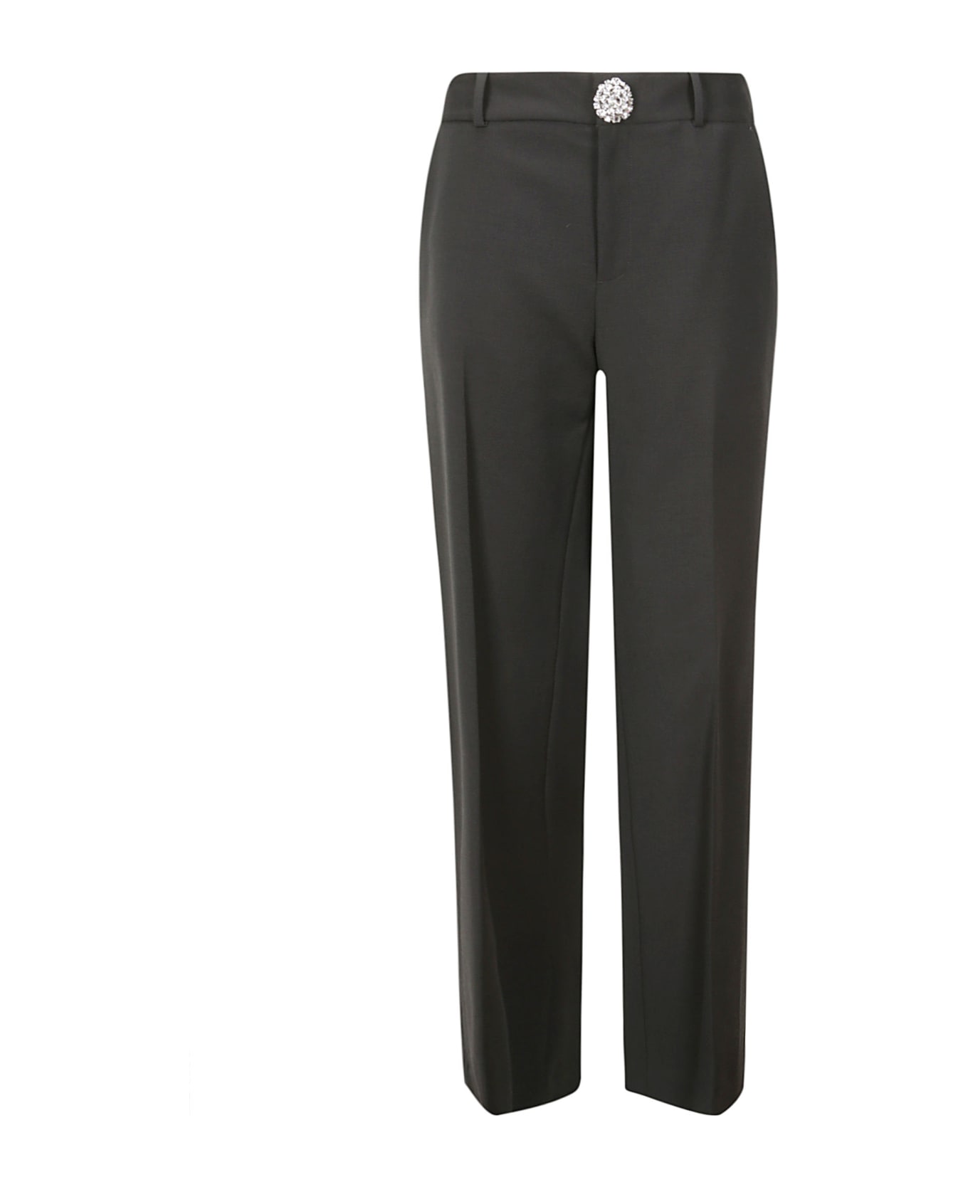 AREA Crystal Button Slit Trouser - CHARCOAL