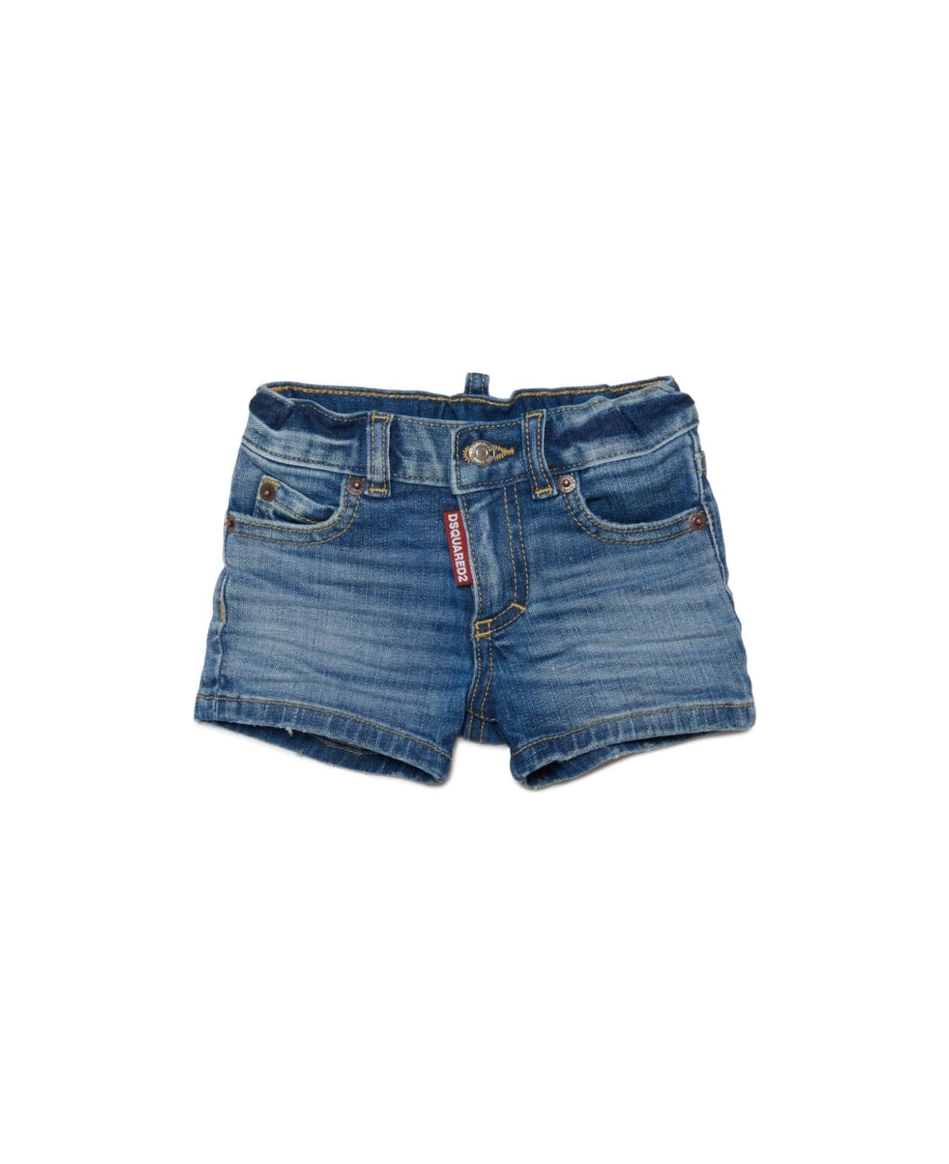 Dsquared2 Denim Shorts With Lived-in Effect - Blue