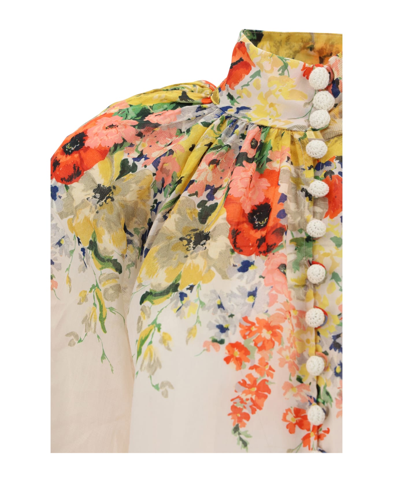 Zimmermann Alight Billow Shirt - Ivory Floral