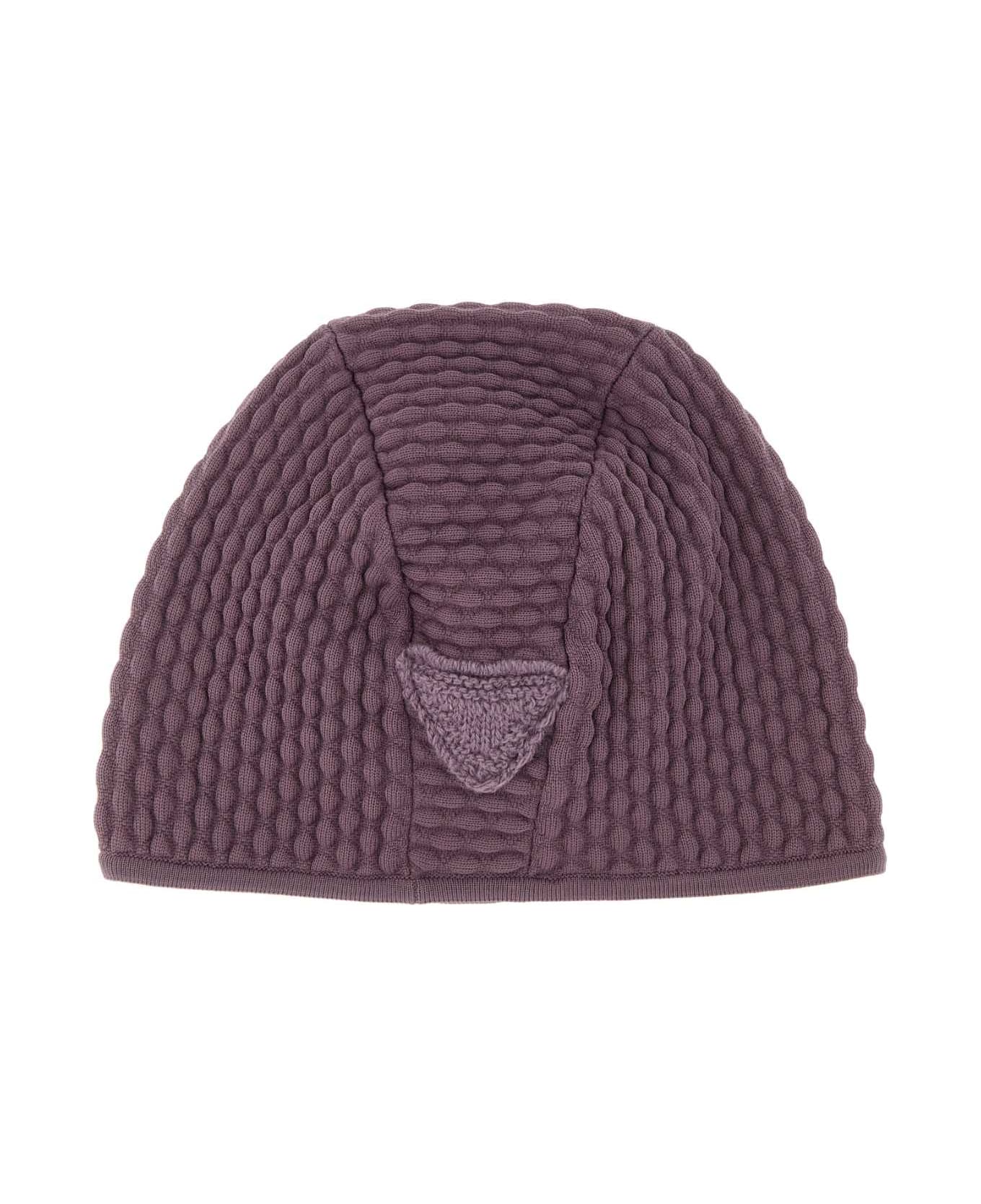 Prada Lilac Stretch Nylon Blend Beanie - MALVA