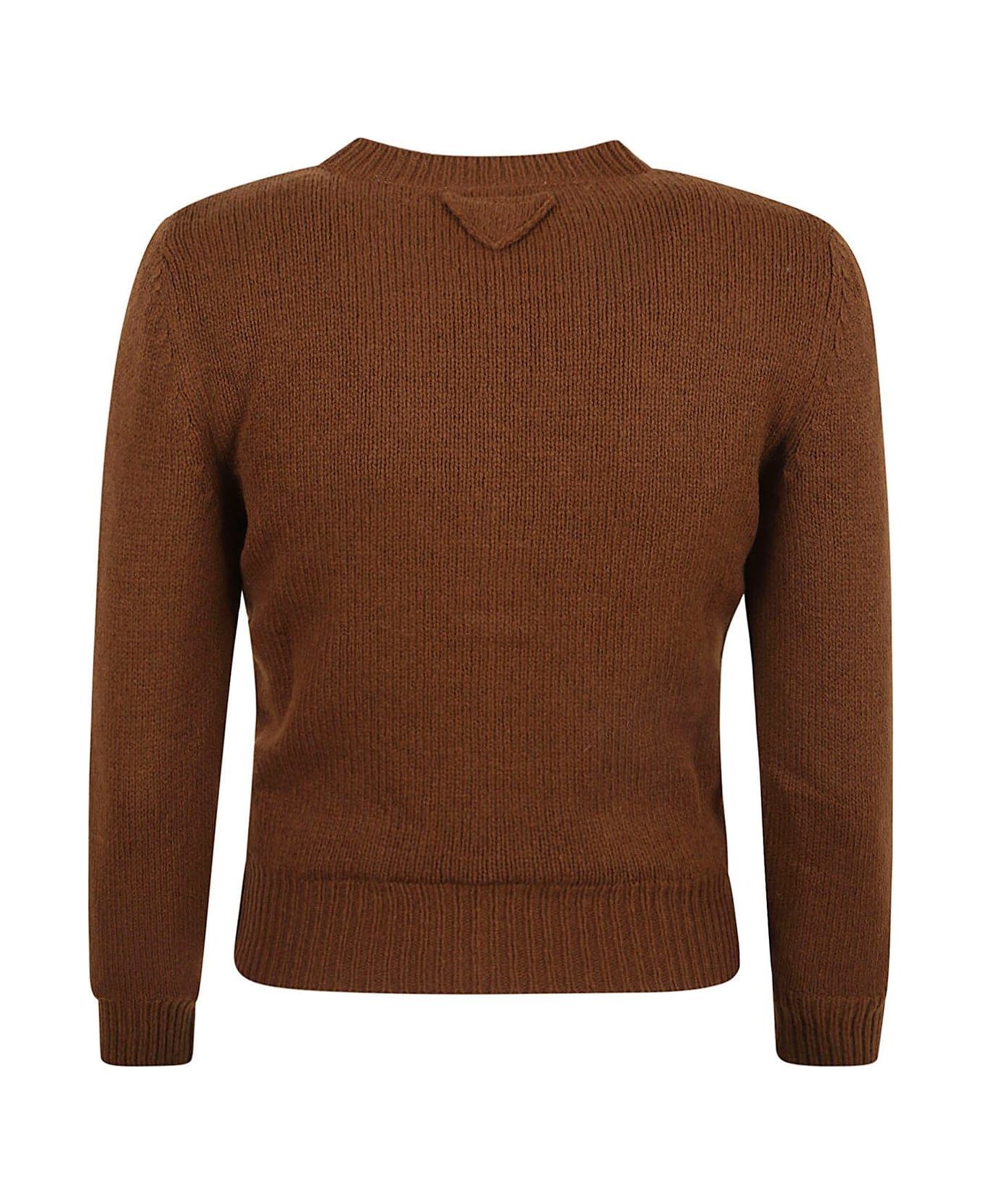 Prada Ribbed Knit Cardigan - Brown