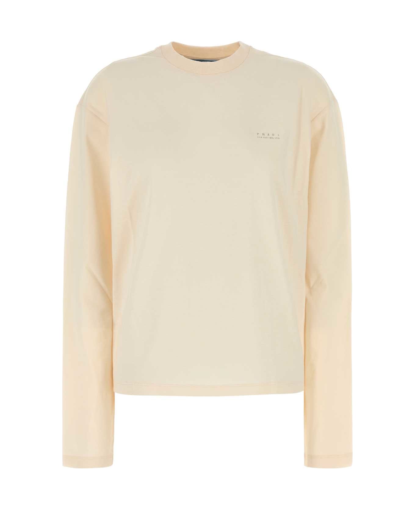 Prada Sand Cotton T-shirt - GESSO