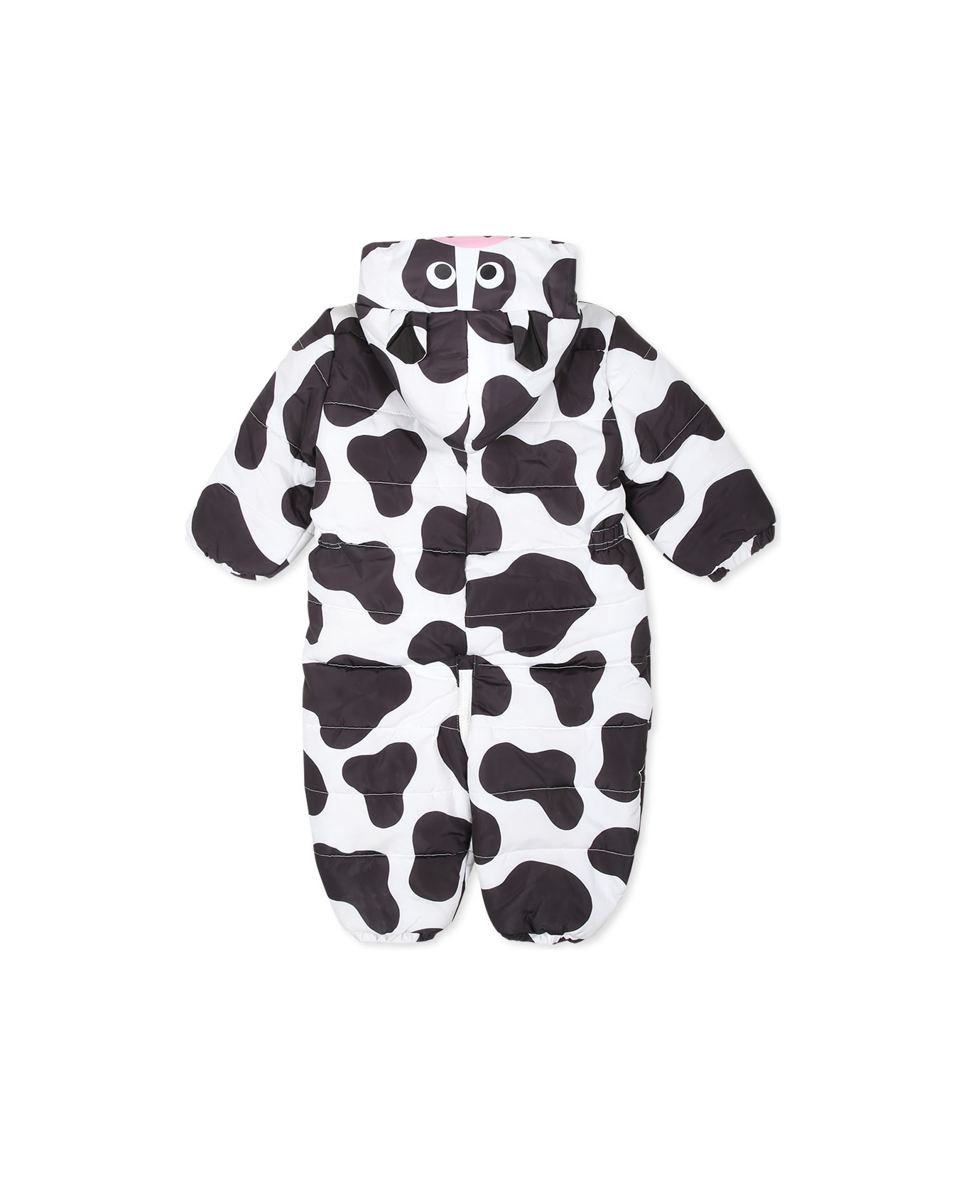 Stella McCartney Kids White Down Jacket For Babykids With Cow - Multicolor