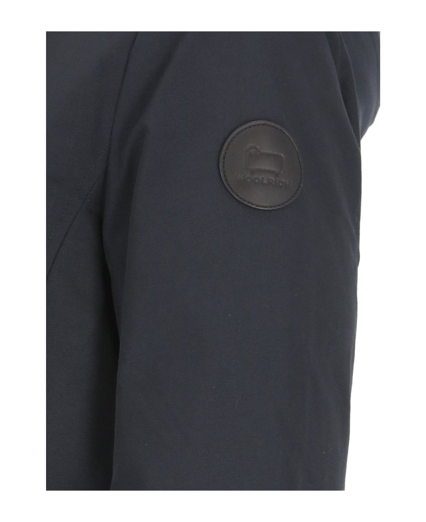 Woolrich Logo-patch Zip-up Padded Coat - Blue