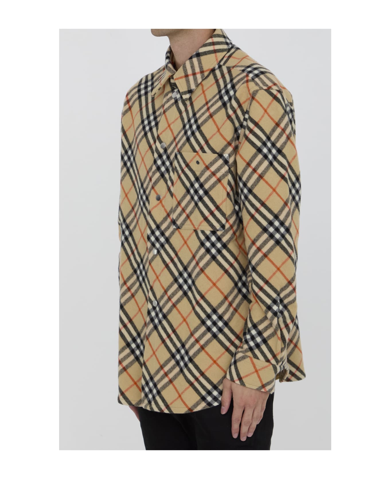 Burberry Check Wool Shirt - SANDIPCHECK