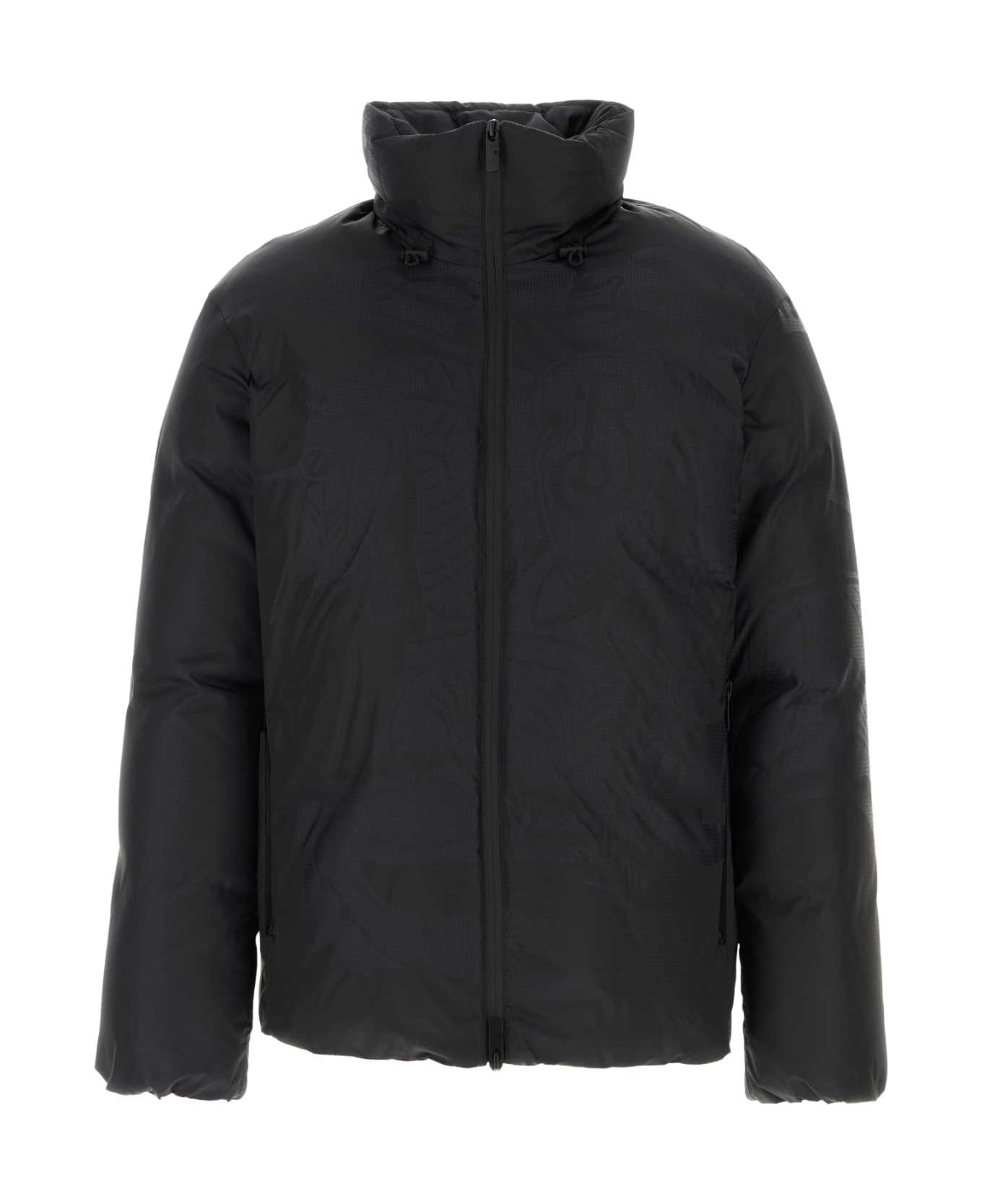 Burberry Black Nylon Down Jacket - Charcoal Ip Ptn