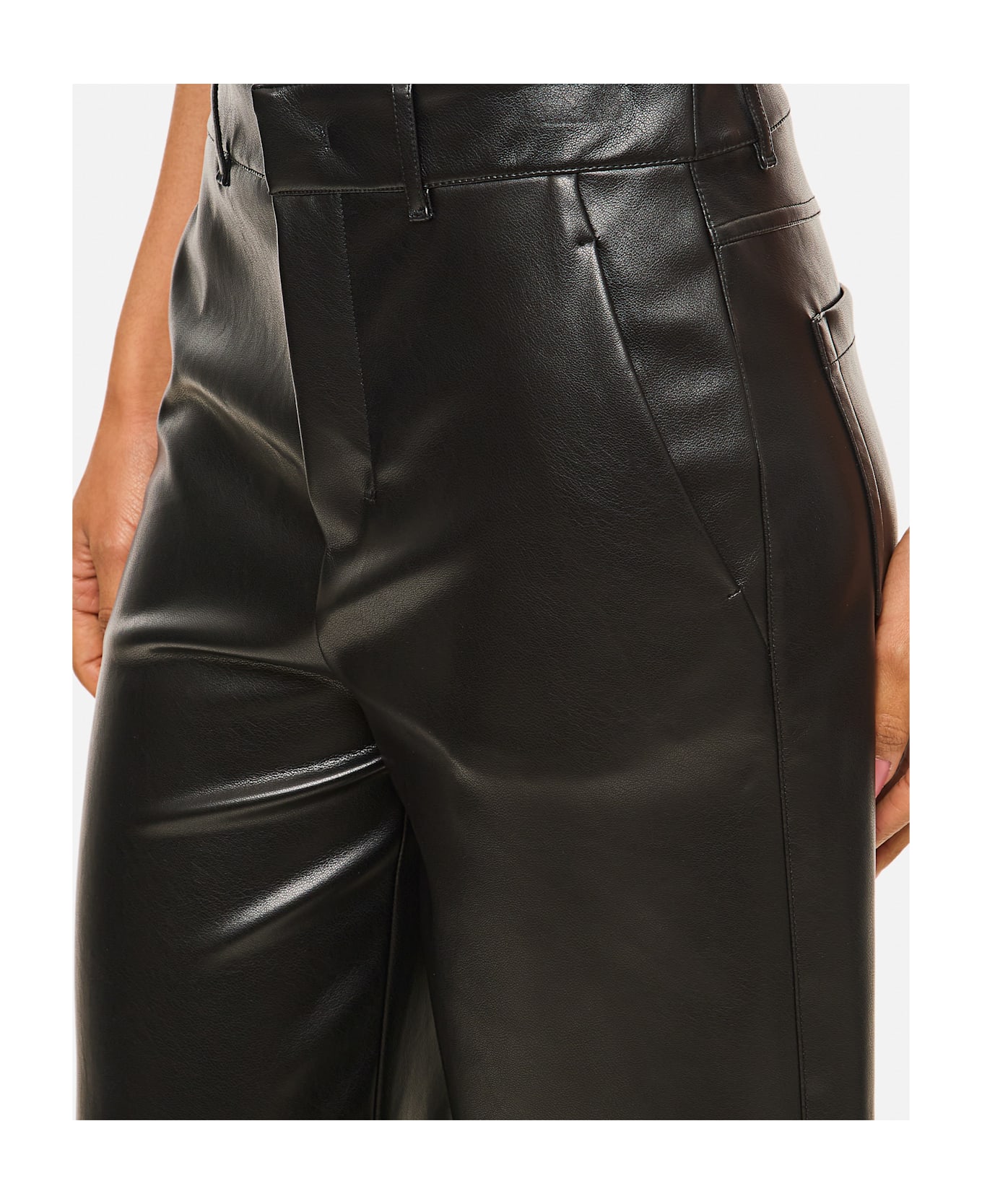 
S Max Mara Storia Eco Leather Trousers - Black