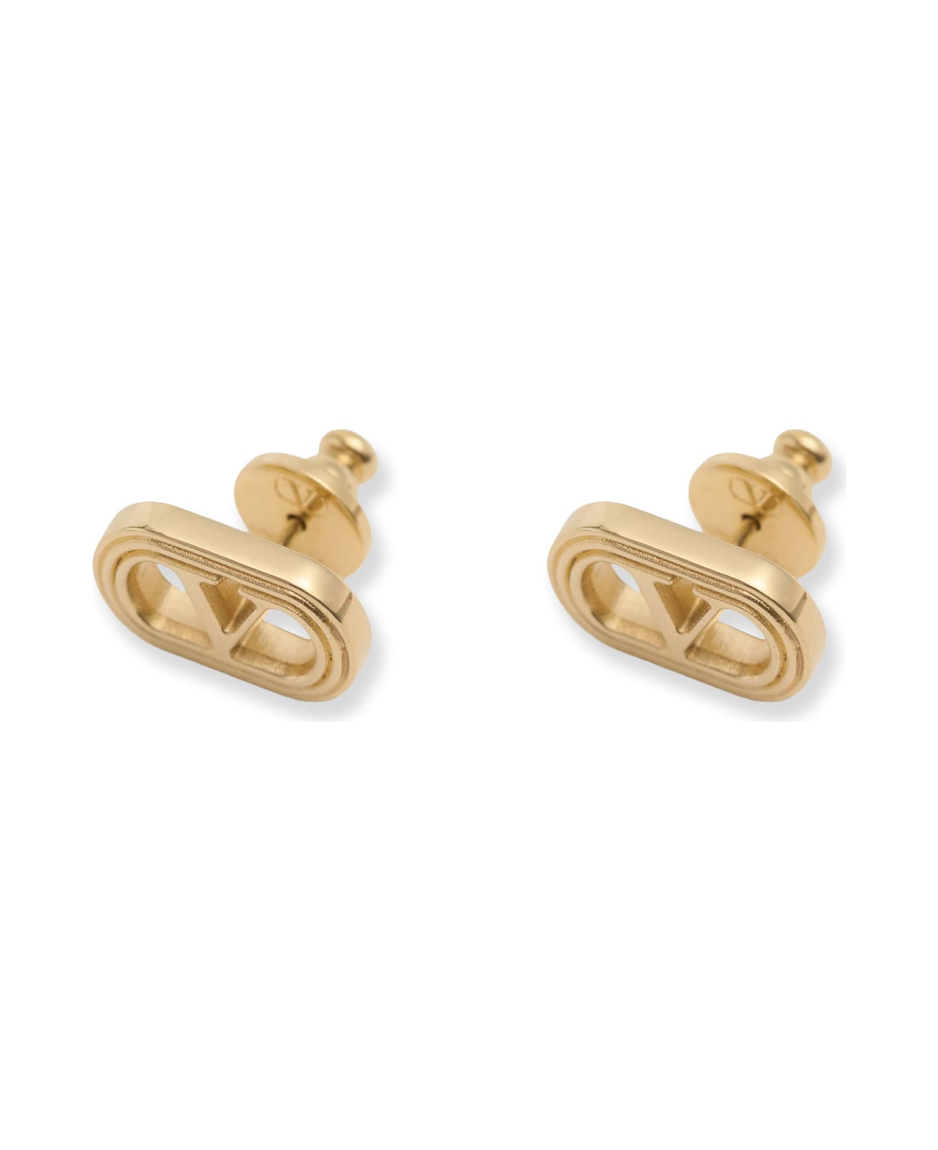 Valentino Garavani Ovalette Metal Earrings - Golden