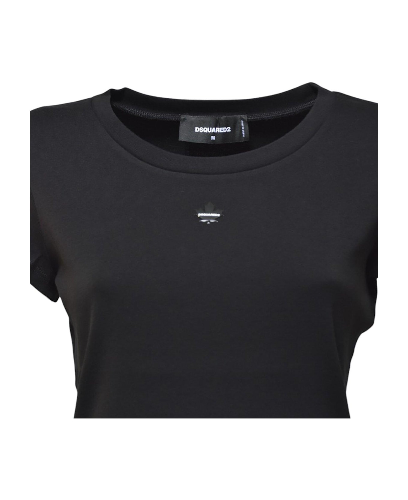 Dsquared2 Leaf Logo Plaque Crewneck T-shirt - Black