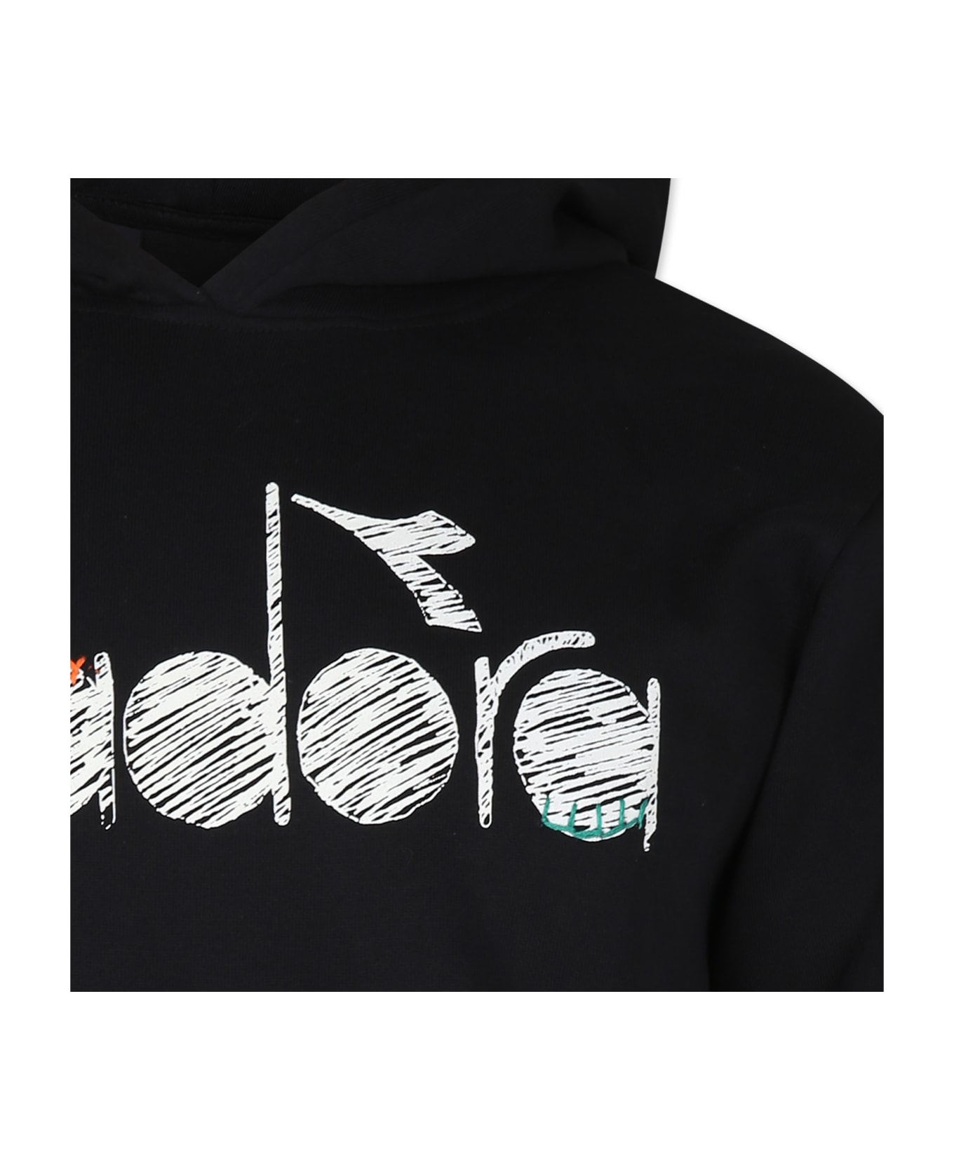 Diadora Black Dress For Girl With Logo - Black