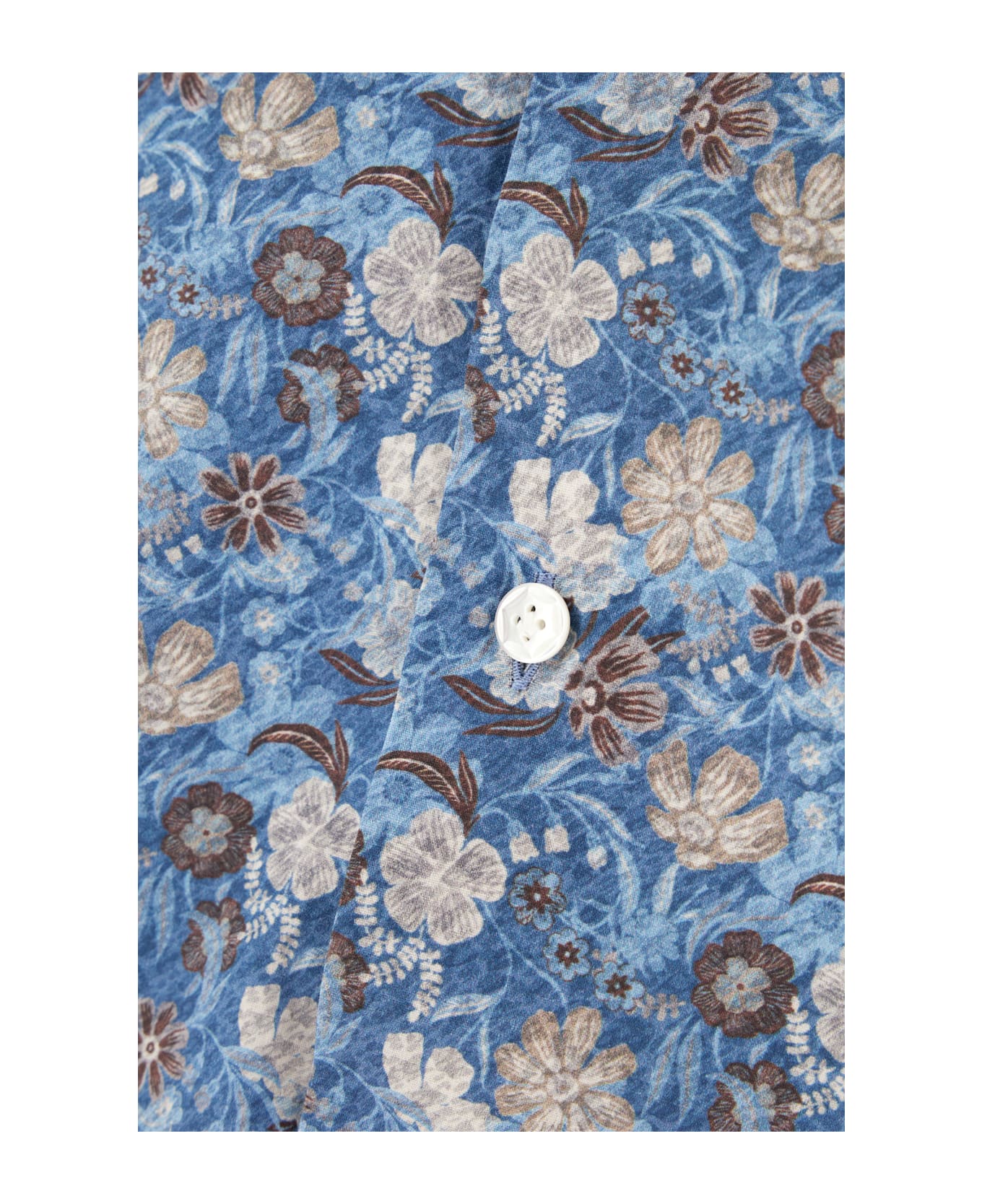 Barba Napoli Printed Cotton Shirt - FANTASIA BIANCA