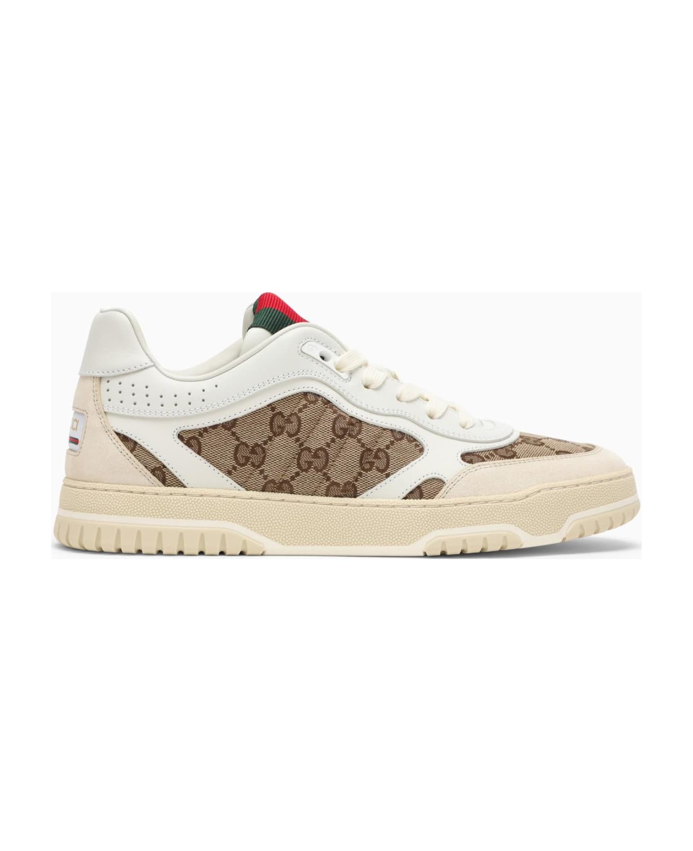 Gucci Re-web Sneaker In Ivory\/beige\/ebony Gg Fabric - IVOBEEBGWGWG