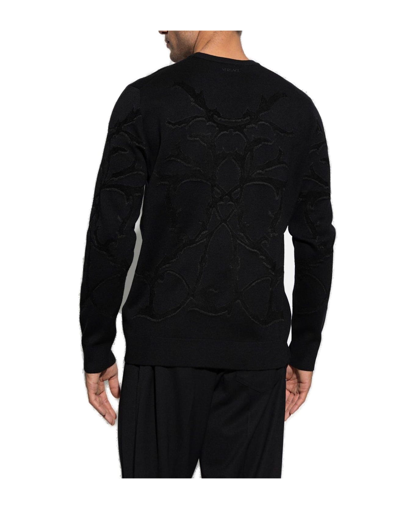 Versace Long-sleeved Crewneck Jumper - Black