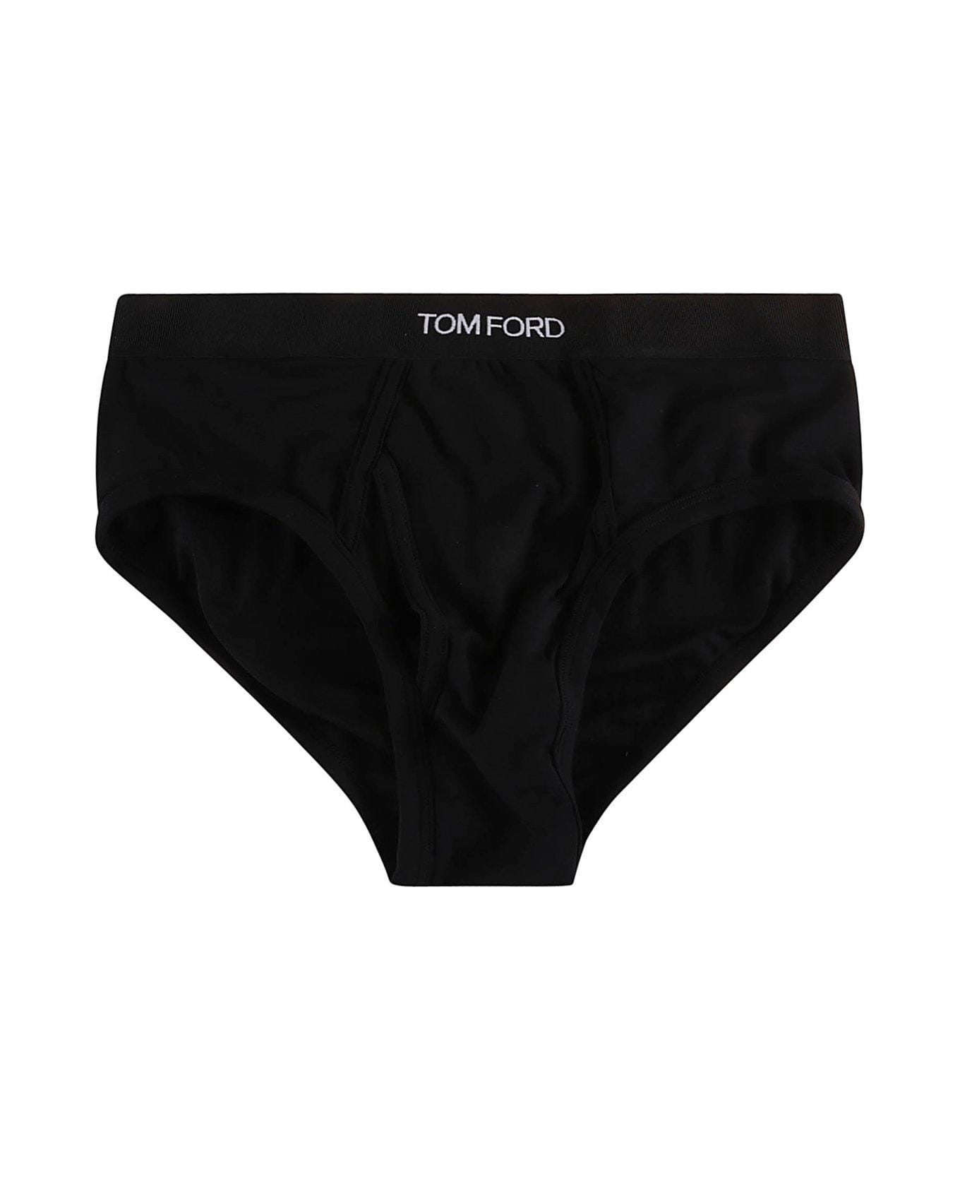 Tom Ford Logo Waistband Stretched Briefs - BLACK