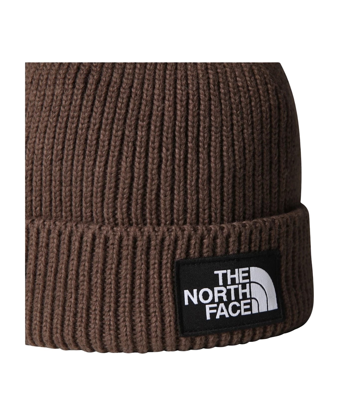 The North Face Tnf Logo Box Cuffed Beanie - Smokey Brown 