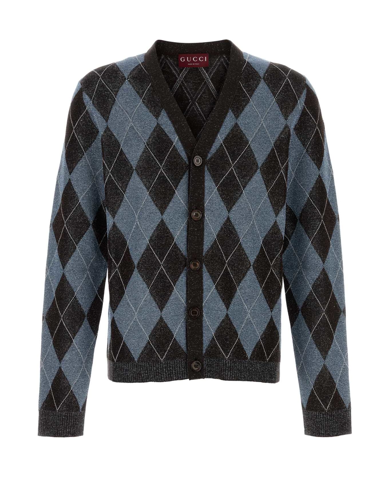 Gucci Embroidered Stretch Wool Blend Cardigan - MULTI