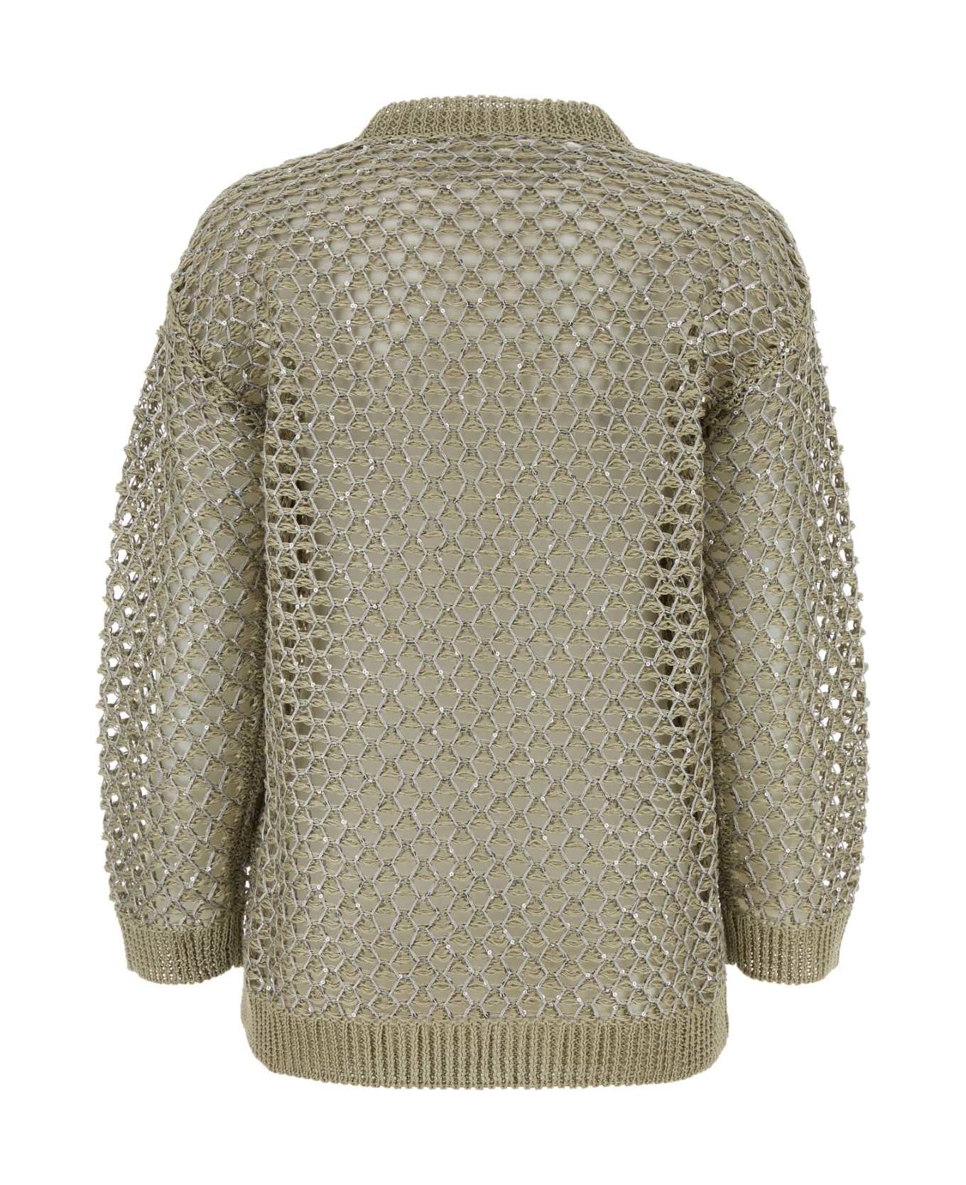 Valentino Garavani Embellished Crochet Sweater - ECRUSILVER