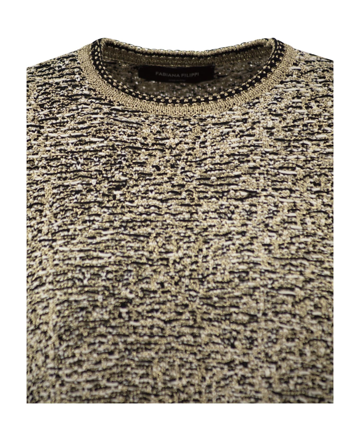 Fabiana Filippi Stitch Tweed T-shirt - Black/gold