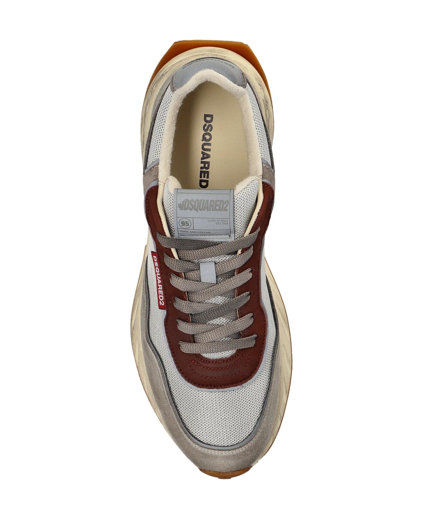 Dsquared2 Low Top Blue Denim Sneakers - Beige