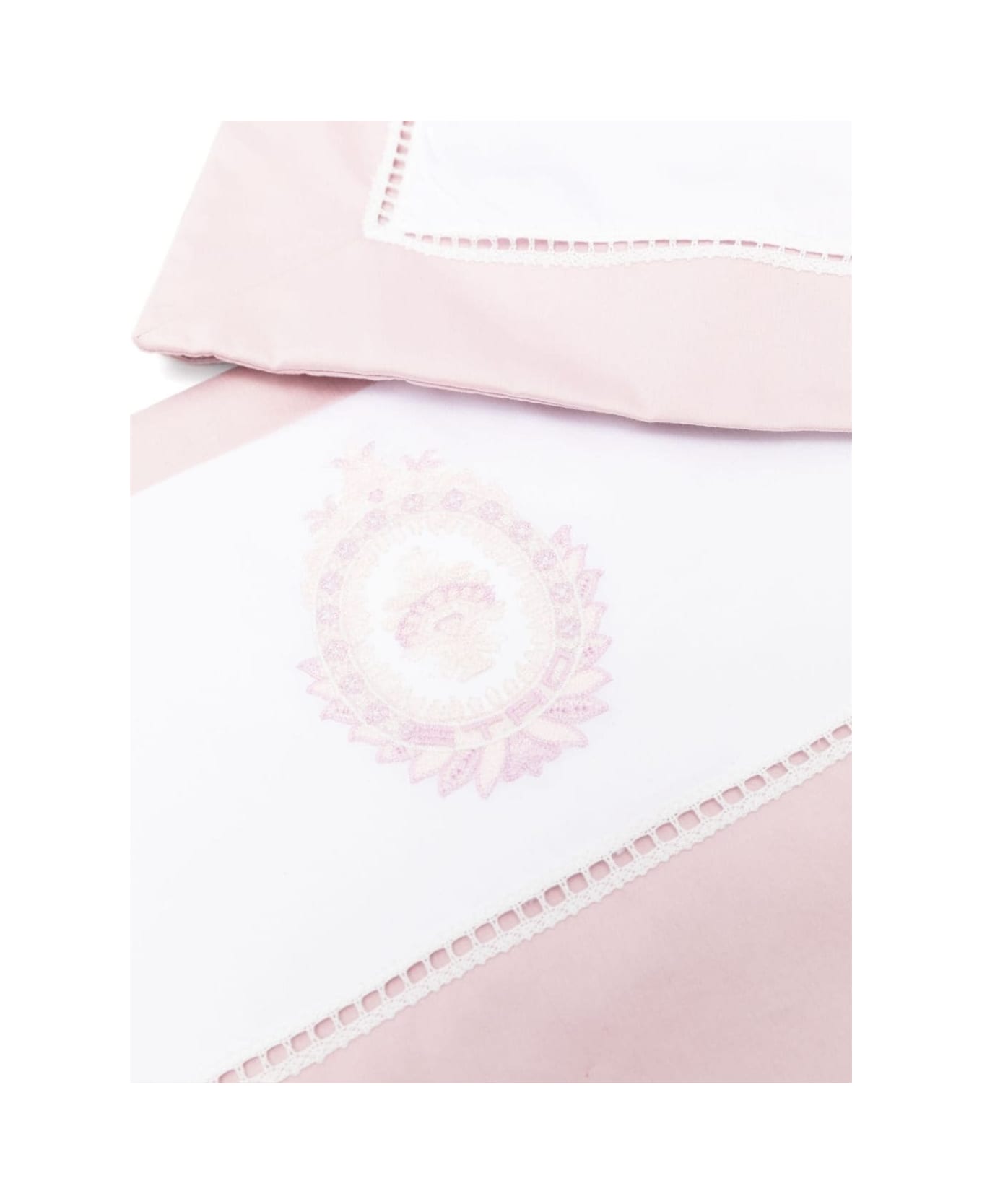 Etro Set Of Three Pink And White Sheets With Embroidery - Pink アクセサリー＆ギフト