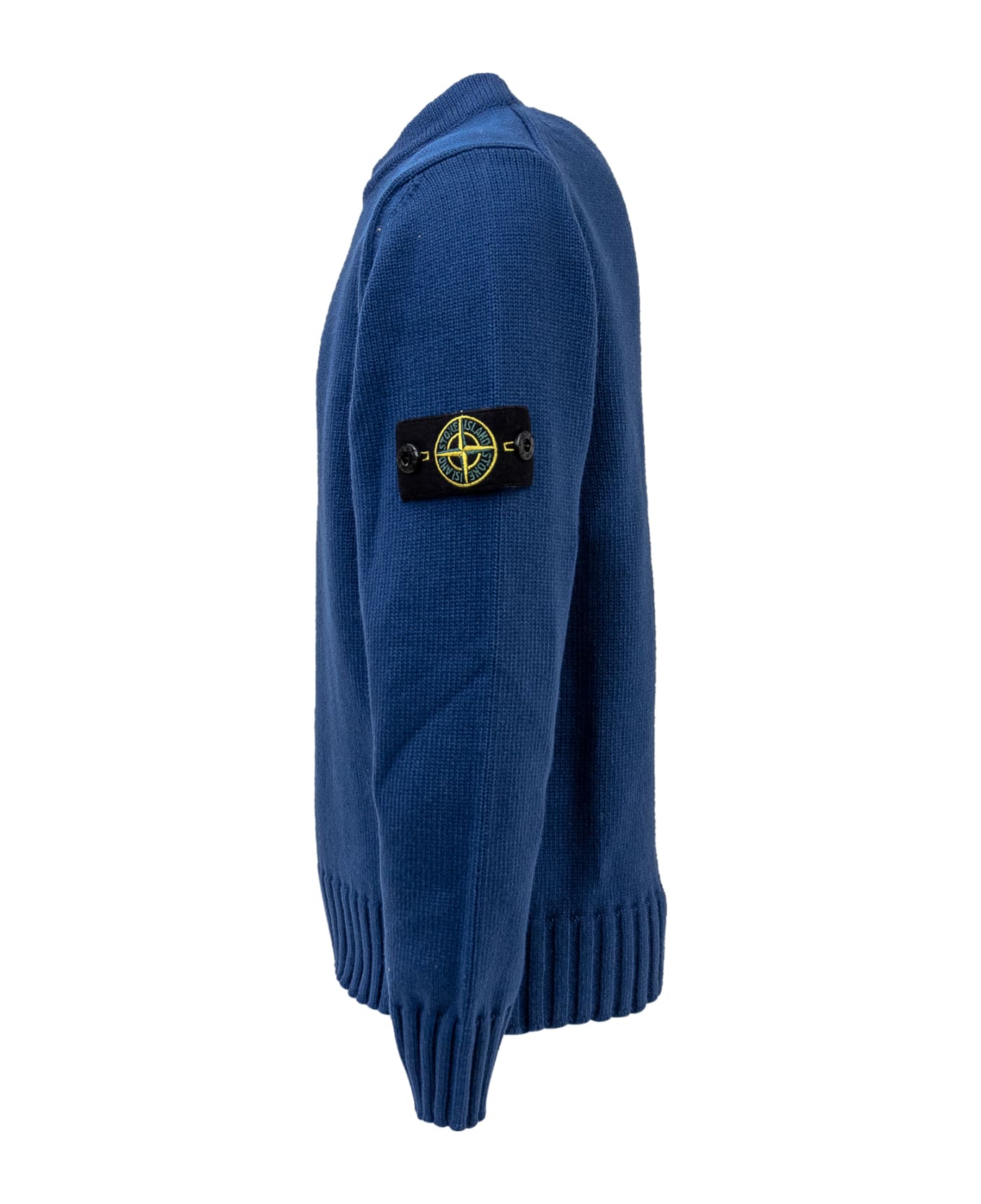 Stone Island Junior Sweater With Logo - BRIGHT BLUE