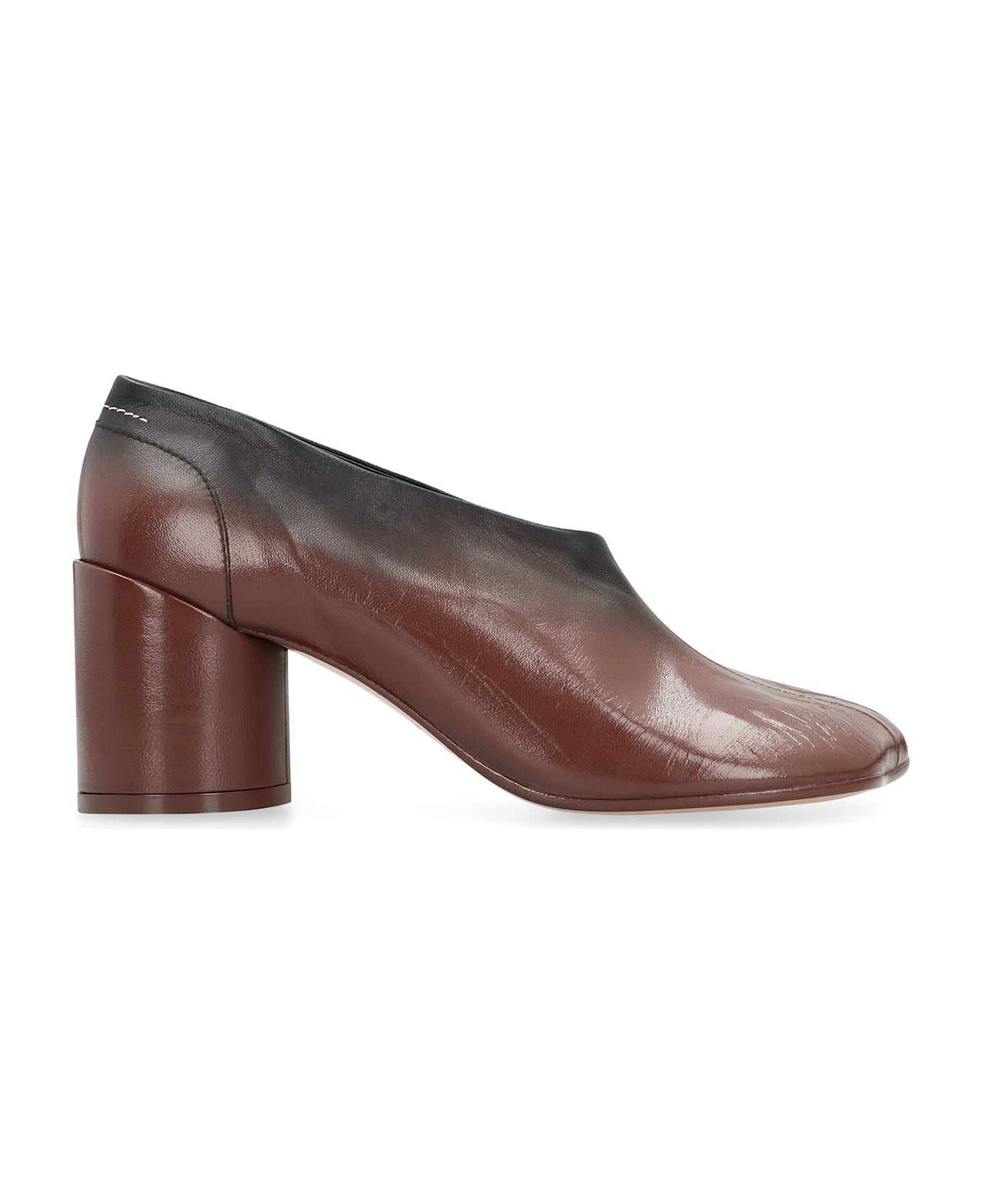 MM6 Maison Margiela Décolleté Tabi In Leather - brown