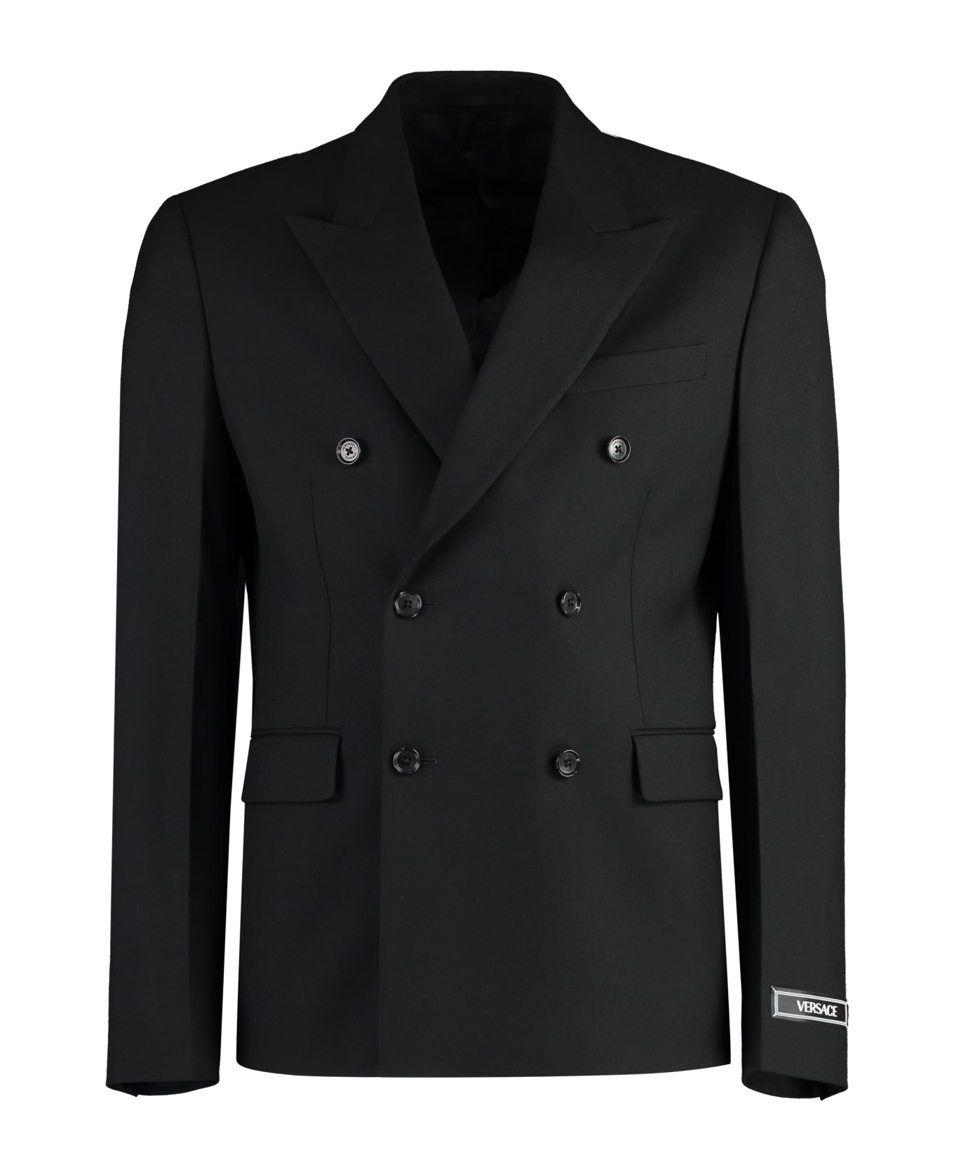 Versace Double-breasted Wool Blazer - black ブレザー