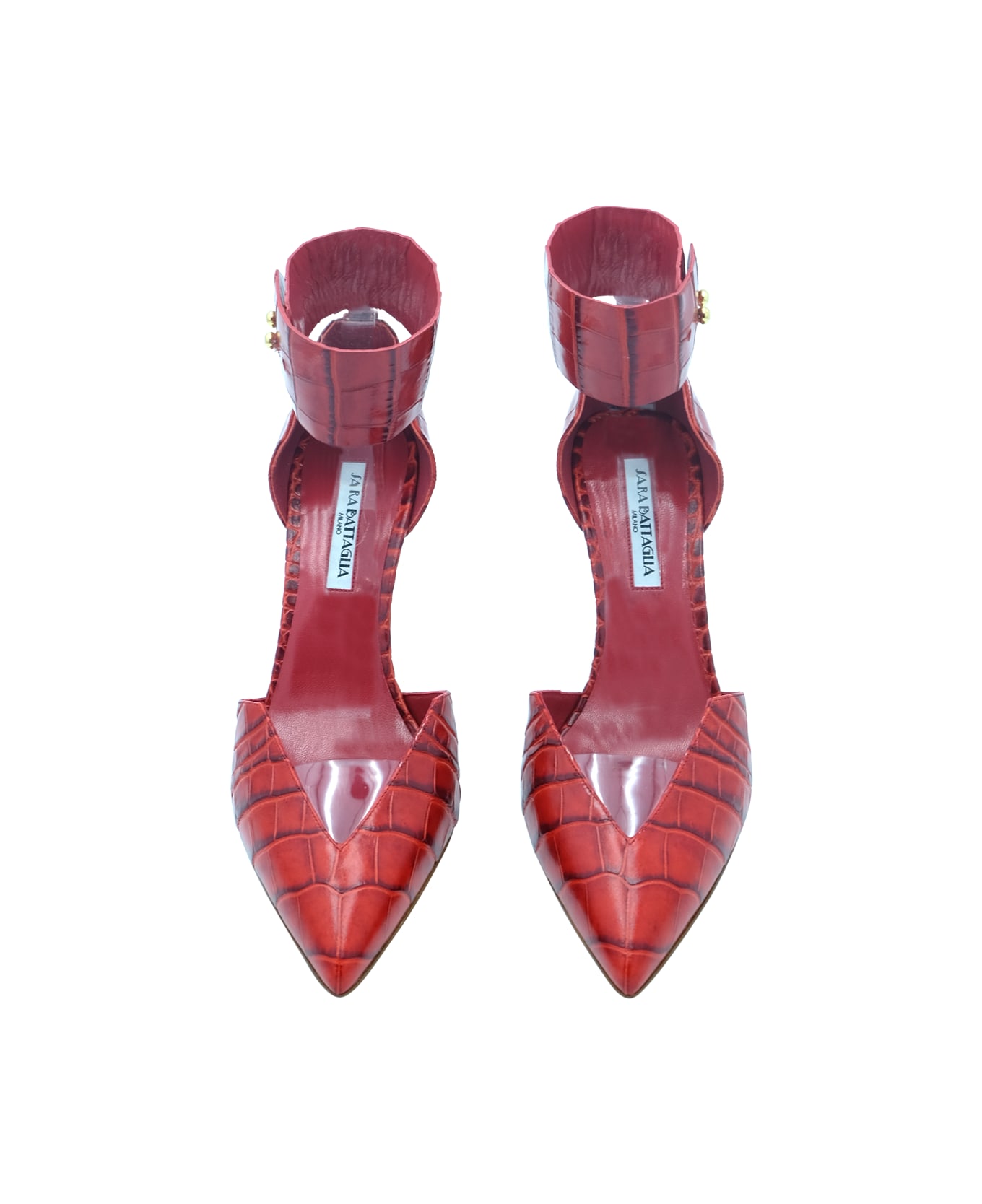 Sara Battaglia Sara 90 Pumps - Red Croc