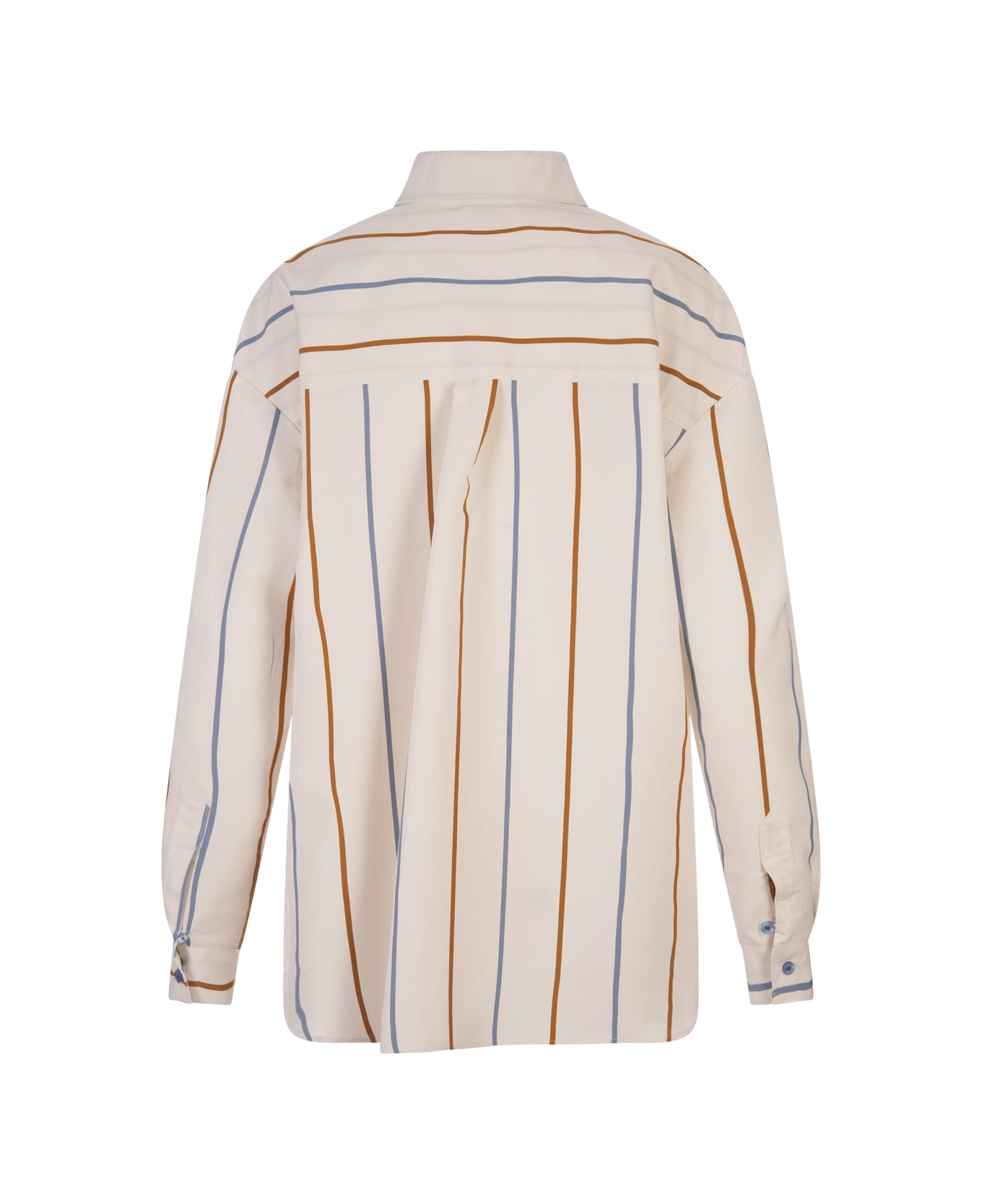 Stella Jean Over Fit Striped Cotton Shirt - White